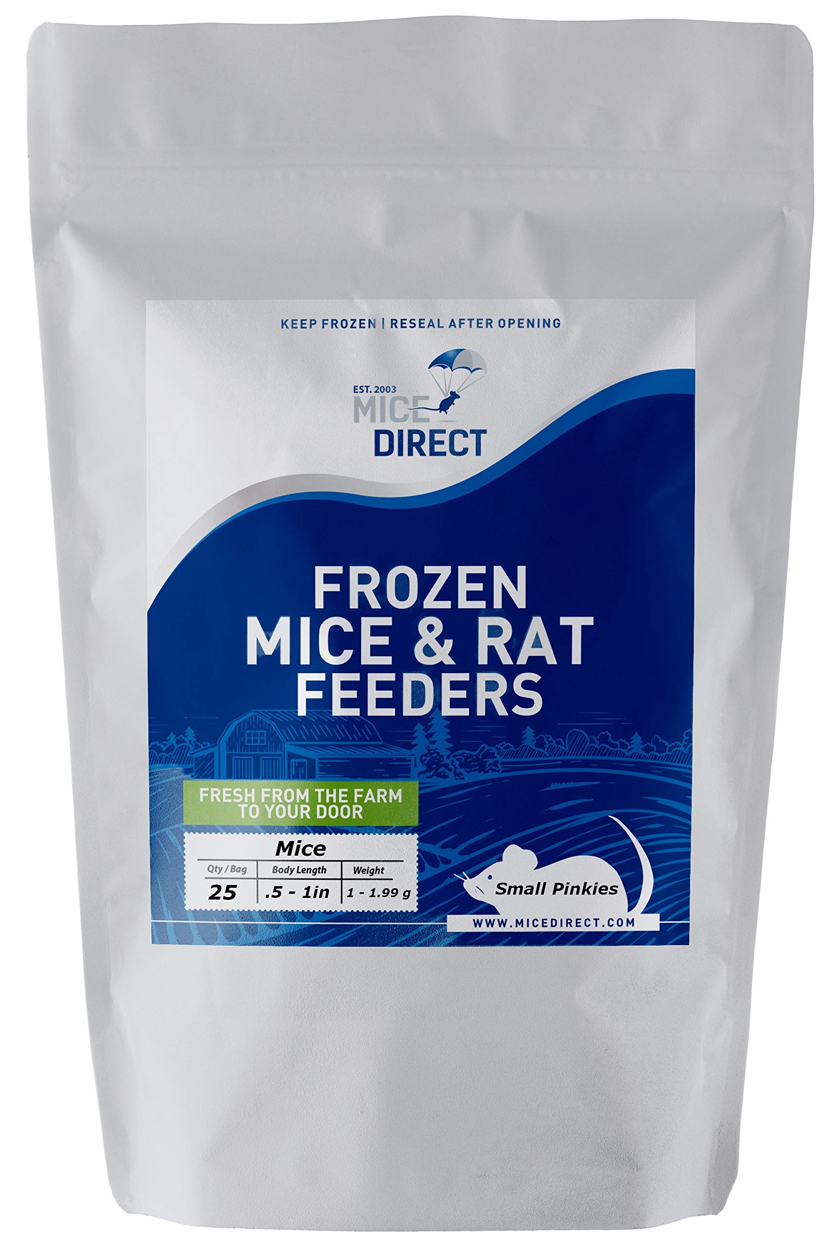 25 Frozen Pinky Mice - Premium Small Pinky Feeders for Baby Corn Snakes, Ball Pythons & Milk Snakes | Nutritious Reptile Food for Lizards & Pet Snakes | Ideal for Hatchlings & Juvenile Reptile Growth