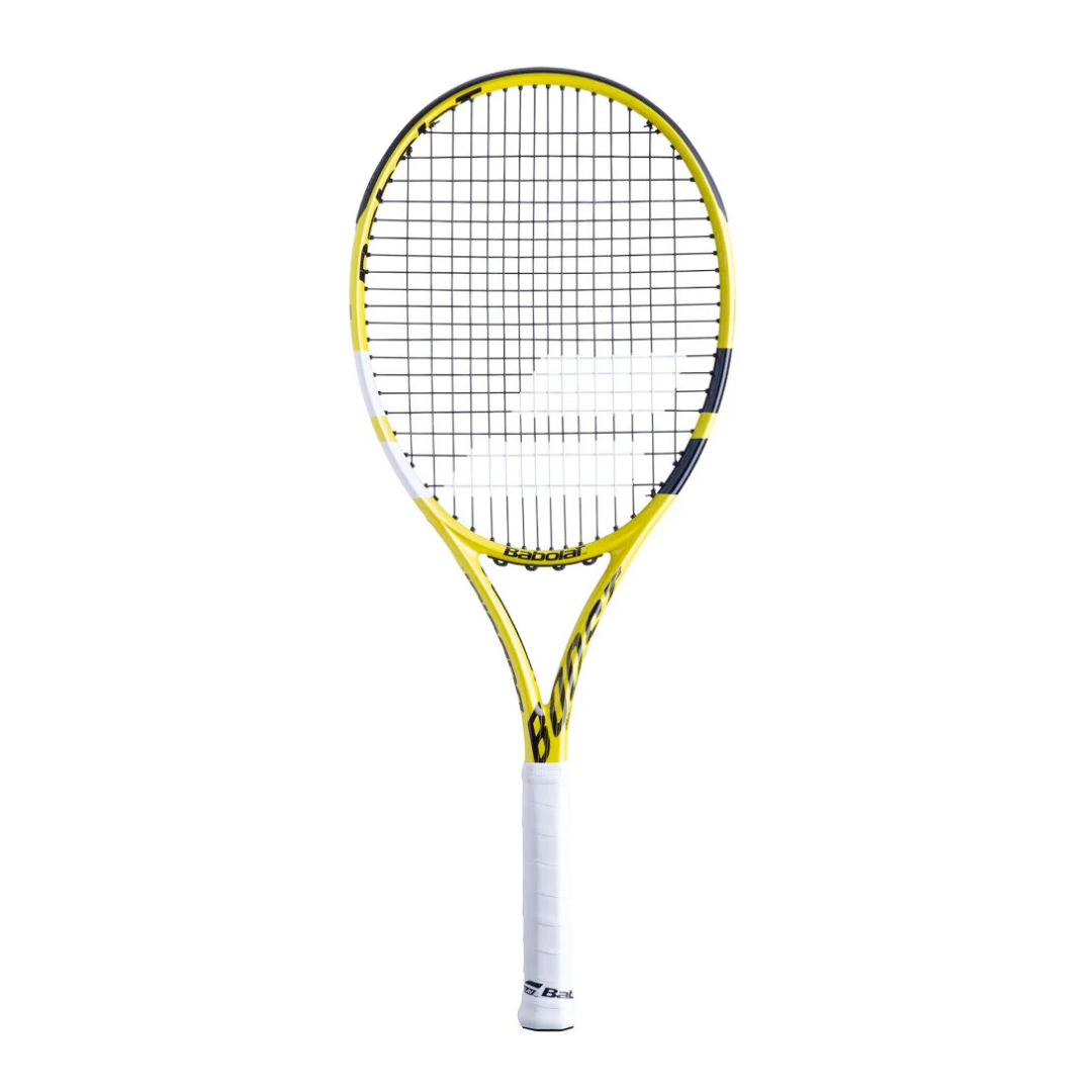 Babolat Boost Aero Strung Tennis Racquet | Lightweight Performance Racket for Adults | Yellow & Black Design | Perfect for Competitive Play & Training Sessions
