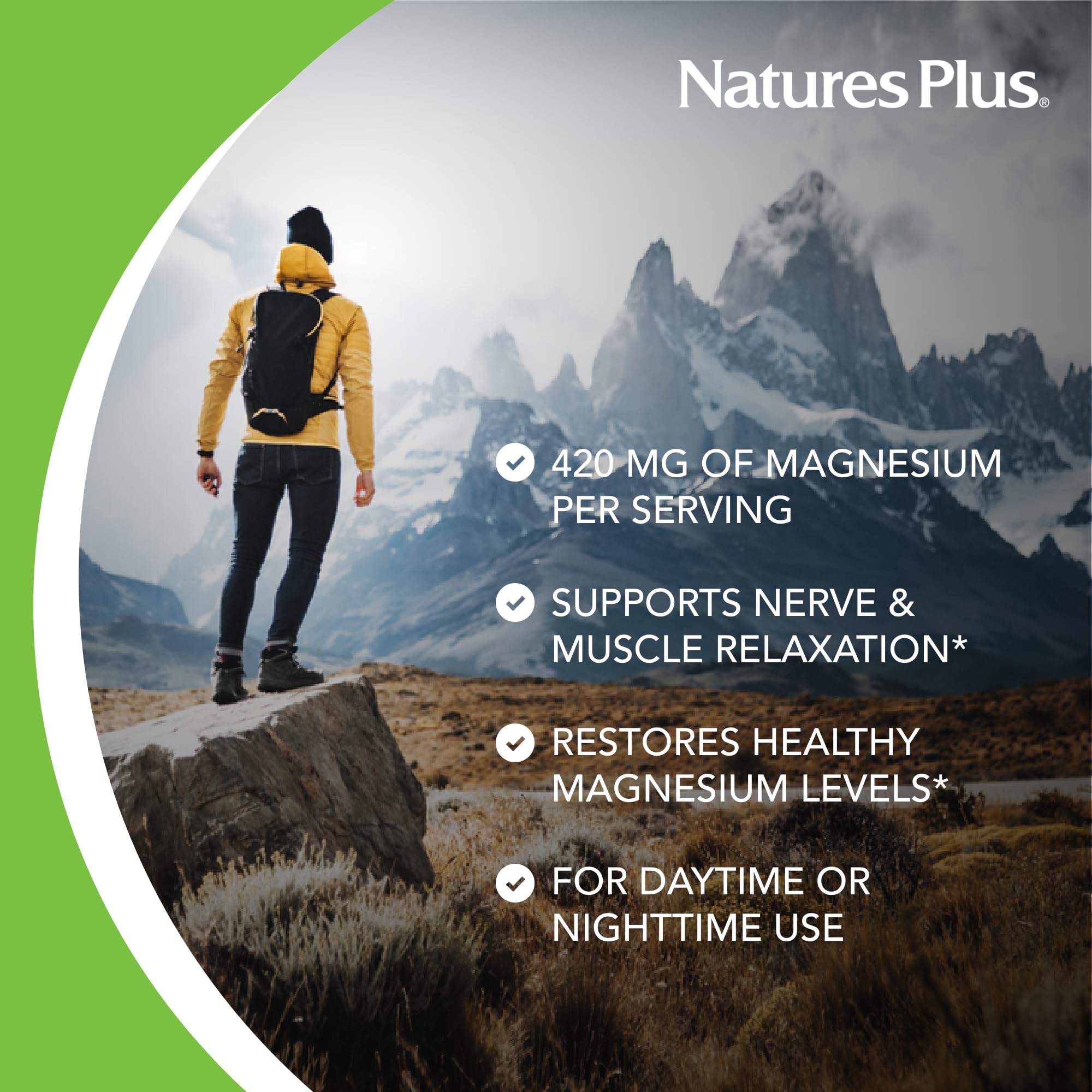 NaturesPlus KalmAssure Magnesium 420mg - 90 Vegan Capsules (Pack of 2) | Supports Nerve & Muscle Relaxation | Non-GMO, Gluten Free | 60 Total Servings | Stress Relief & Better Sleep Supplement for Adults