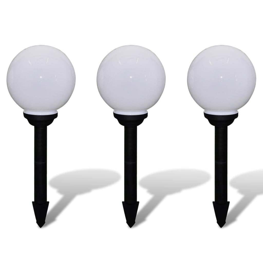 CHARMMA 7.9 Inch Solar Garden Lights - 3 Pack Waterproof LED Solar Ball Lights with Ground Spikes for Outdoor Pathway, Yard, Patio & Landscape Decoration