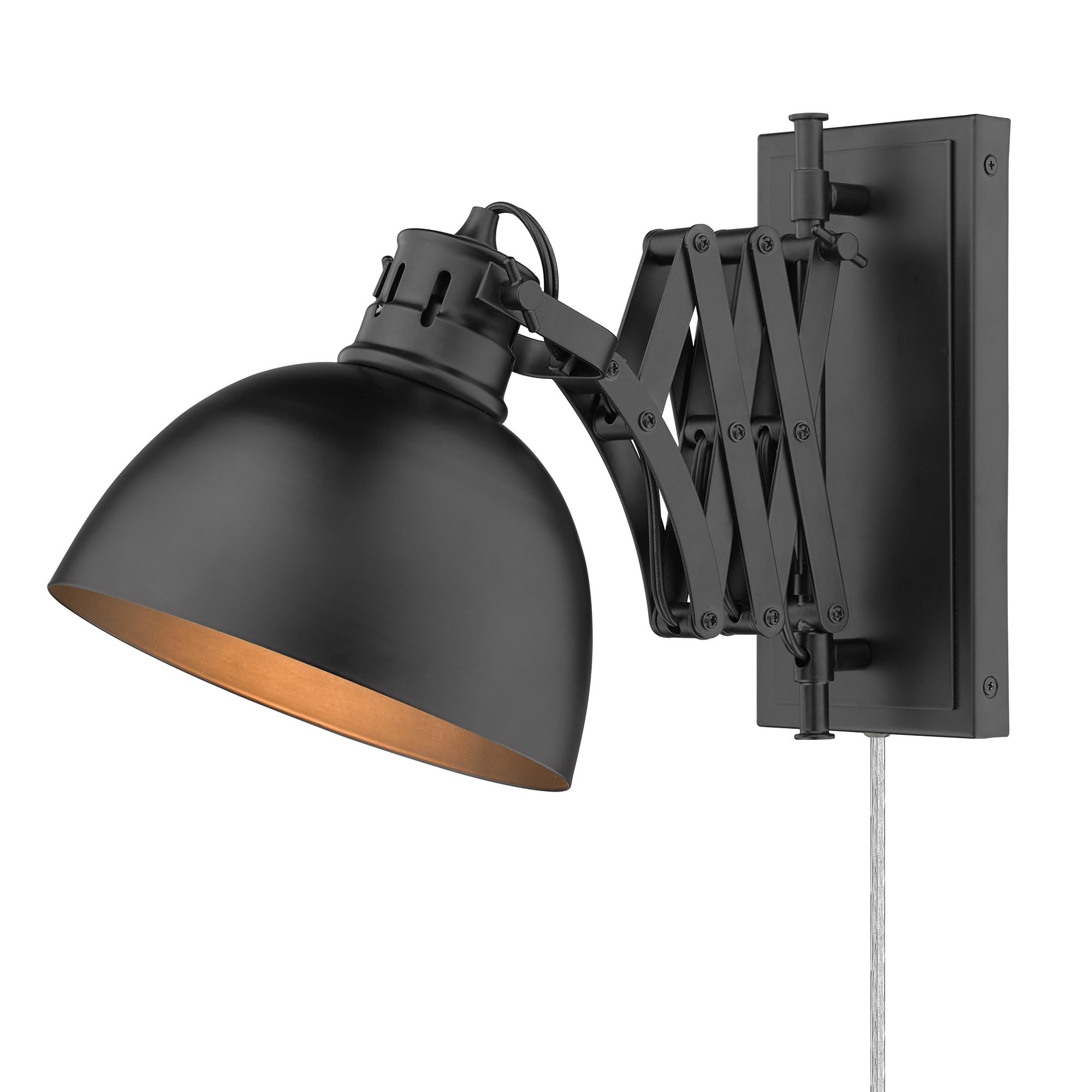 Matte Black Hawthorn 1-Light Articulating Wall Sconce with Adjustable Arm - Modern Wall Light for Foyer, Dining Room & Hallway Lighting | Dimmable LED Compatible