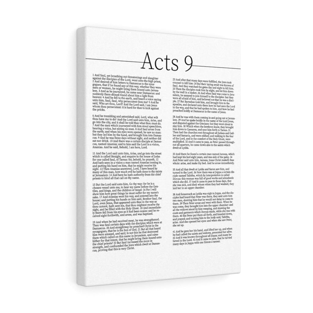 Bible Art Canvas - The Conversion of Saul Acts 9 Christian Wall Art | Ready to Hang Unframed Scripture Verse Gift for Home & Church Decor
