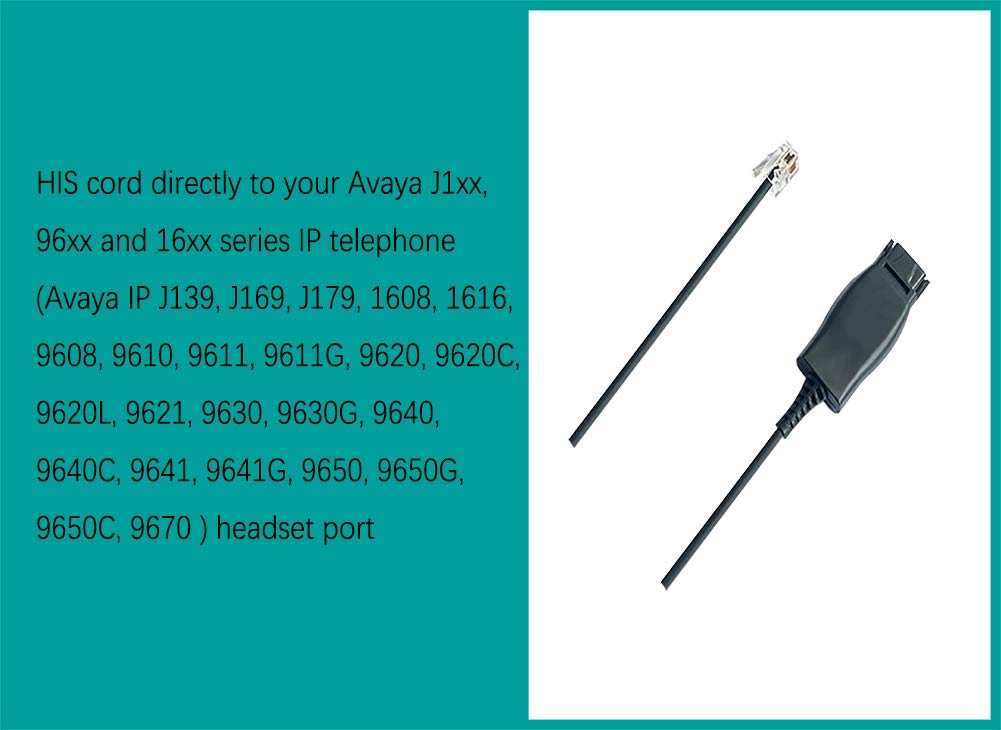 Avaya Headset HD Voice with HIS Adapter - Compatible with Avaya 1600/9600/J100 Series IP Phones - Includes 3.5mm Adapter (Monaural) - Perfect for Office Calls, Customer Service & Remote Work