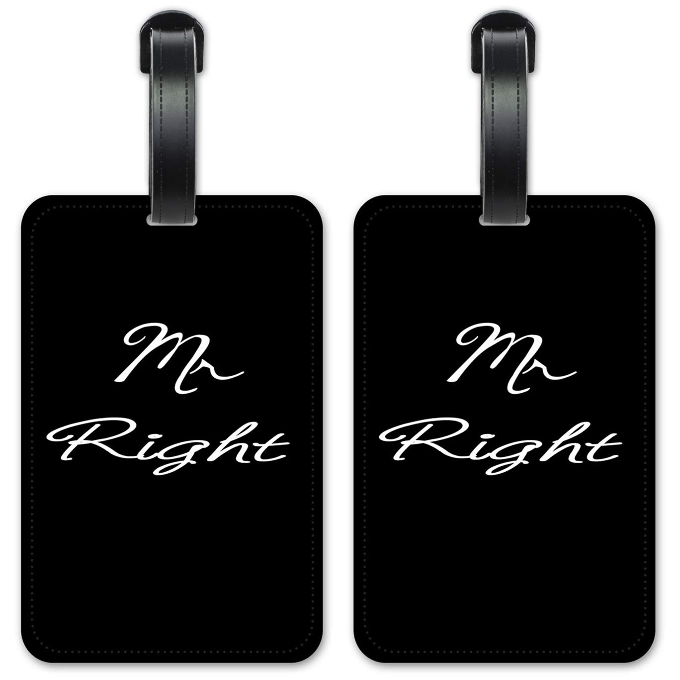 Mr Right Luggage ID Tags - Durable Suitcase Identification Cards Set of 2 - Perfect for Travel, Airports & Lost Baggage Protection