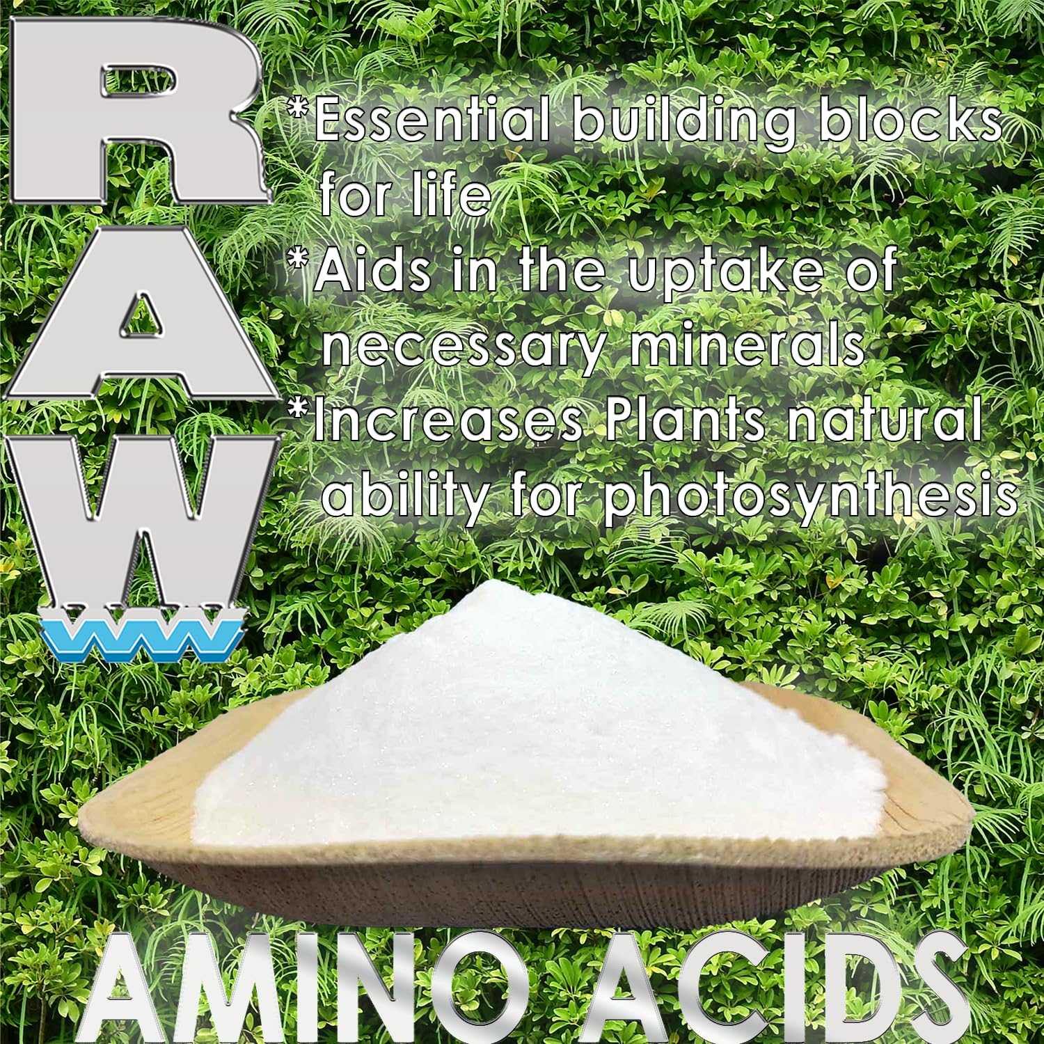 Premium RAW Amino Acids - Organic Plant Nutrient Supplement for Hydroponics, Soil & Foliar Feeding | Boosts Growth & Yield