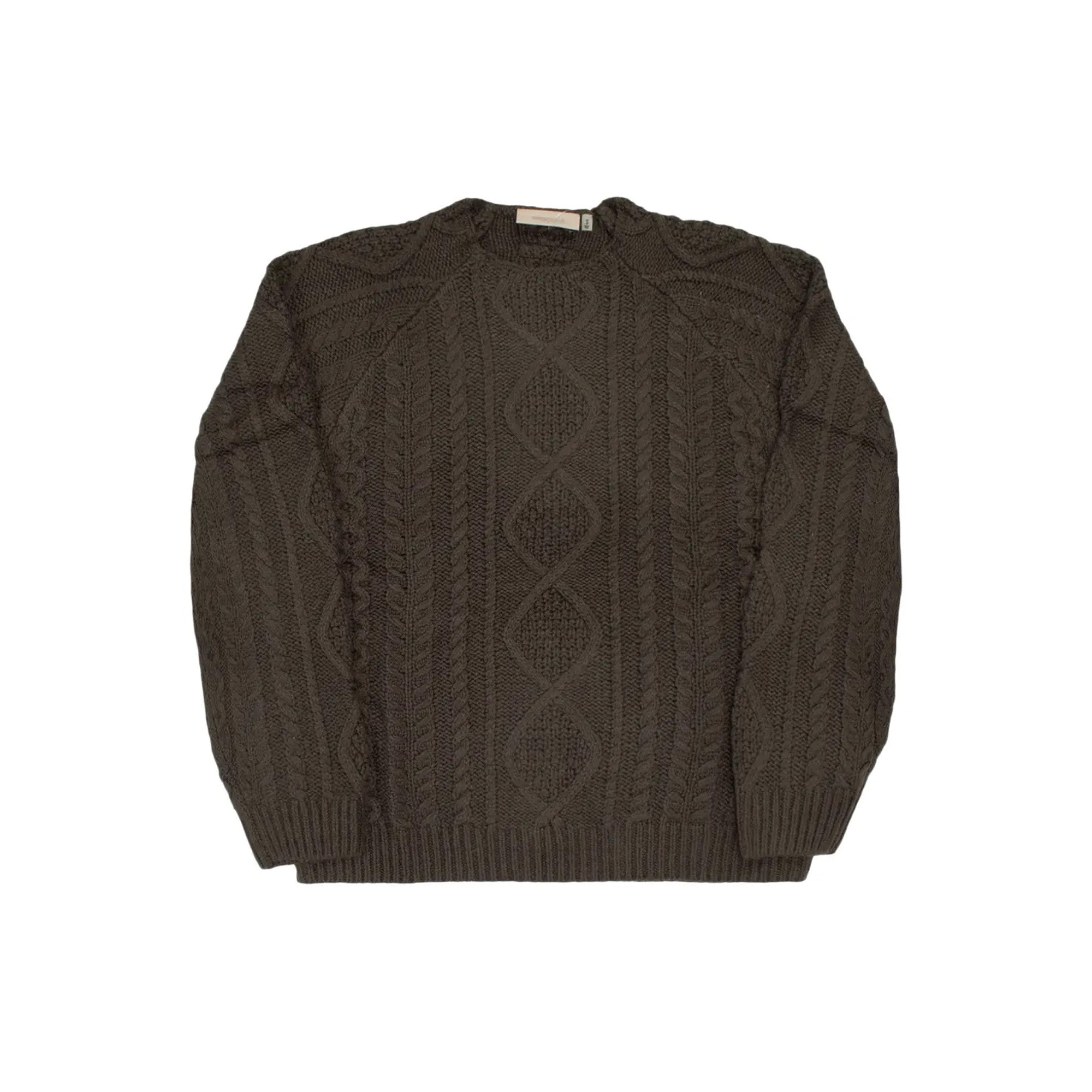 Fear of God Essentials Cable Knit Sweater - Off Black (2022) | Men's Casual Winter Pullover for Streetwear & Layering