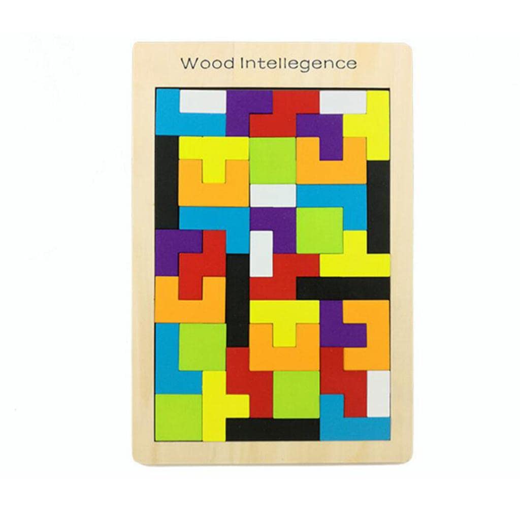 Enakshi Wooden Tetris Puzzle Game for Kids - Educational Tangram Toy for Preschool Learning, Handcrafted Wooden Blocks for Toddlers & Children | Perfect for Brain Development, STEM Learning & Creative Play