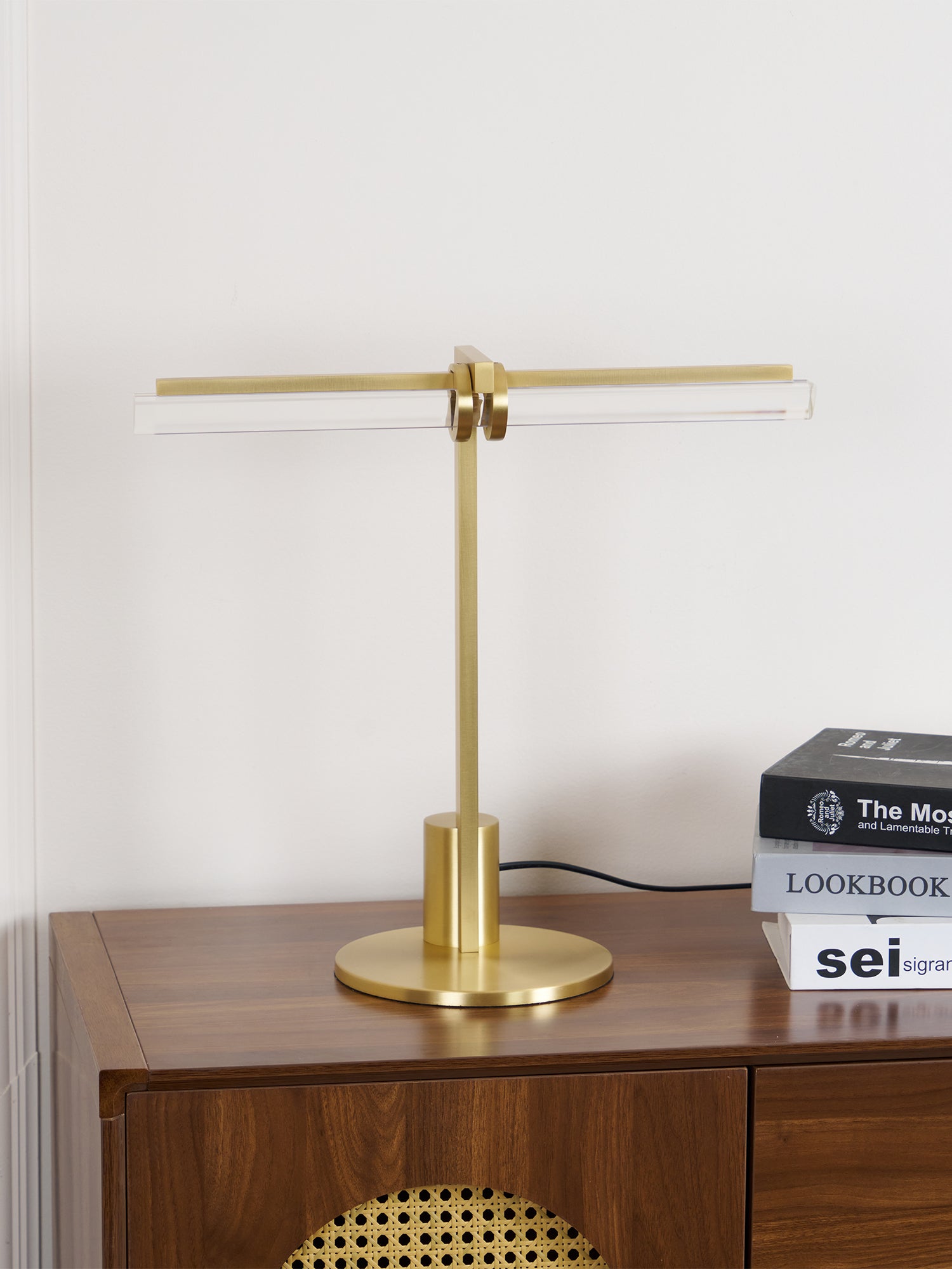 Modern Reed Table Lamp - Adjustable Brightness LED Desk Light for Home Office, Bedroom & Study - Perfect for Reading, Working & Nightstand Use