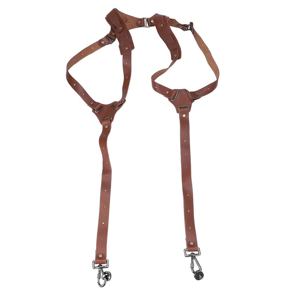 Universal Adjustable Leather Camera Shoulder Strap - Comfortable DSLR/SLR/Mirrorless Camera Harness Belt for Photographers - Perfect for Travel, Wedding & Outdoor Photography