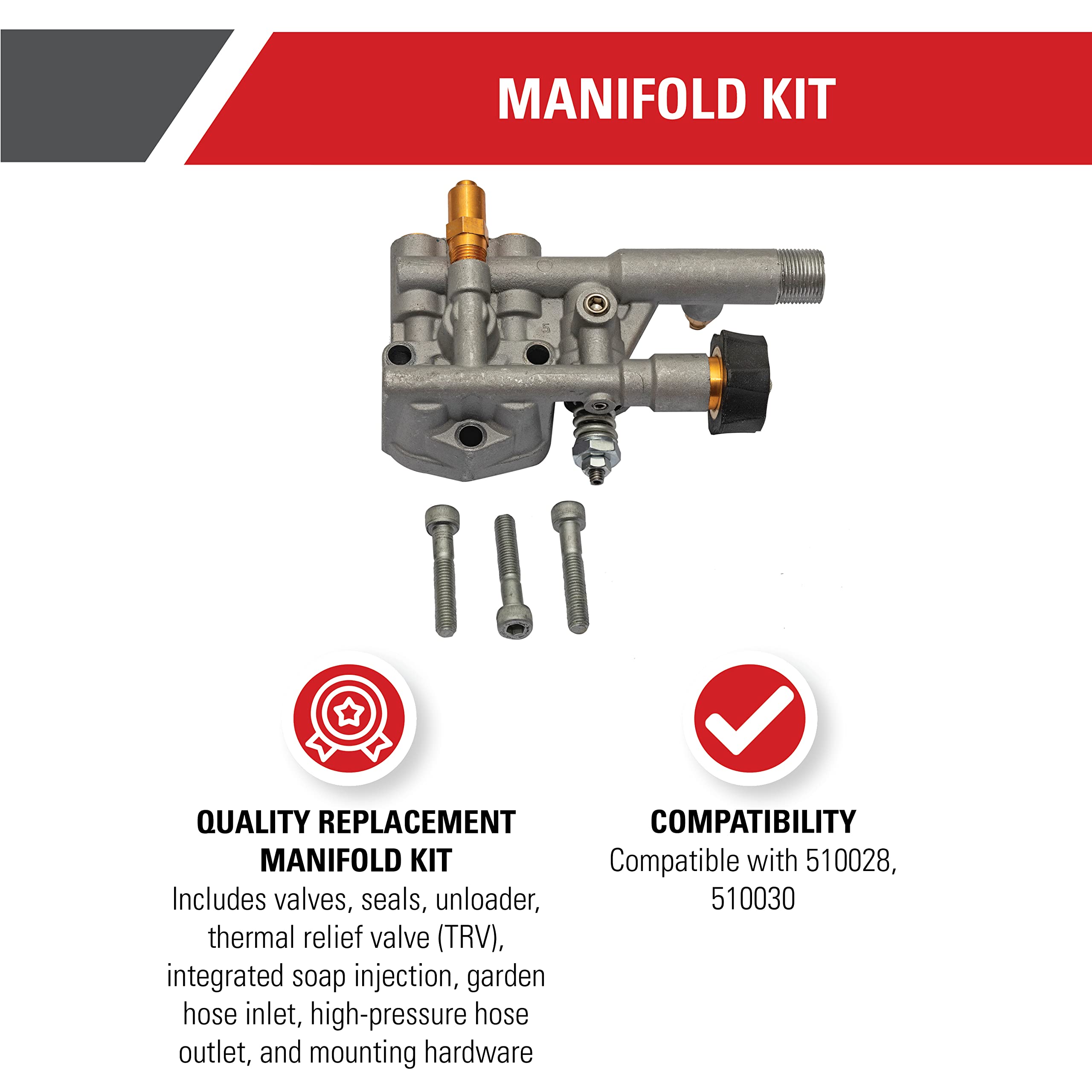 Simpson Cleaning 7113804 Manifold Kit for Pressure Washer Pump - Home & Car Cleaning