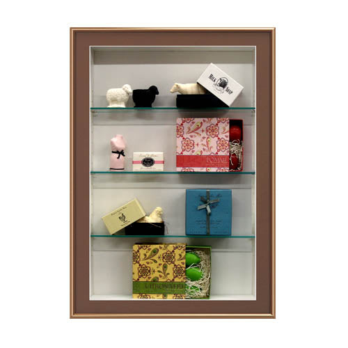 Premium Metal Shadow Box Swing Frames with Glass Shelves & Interior Lighting - 16