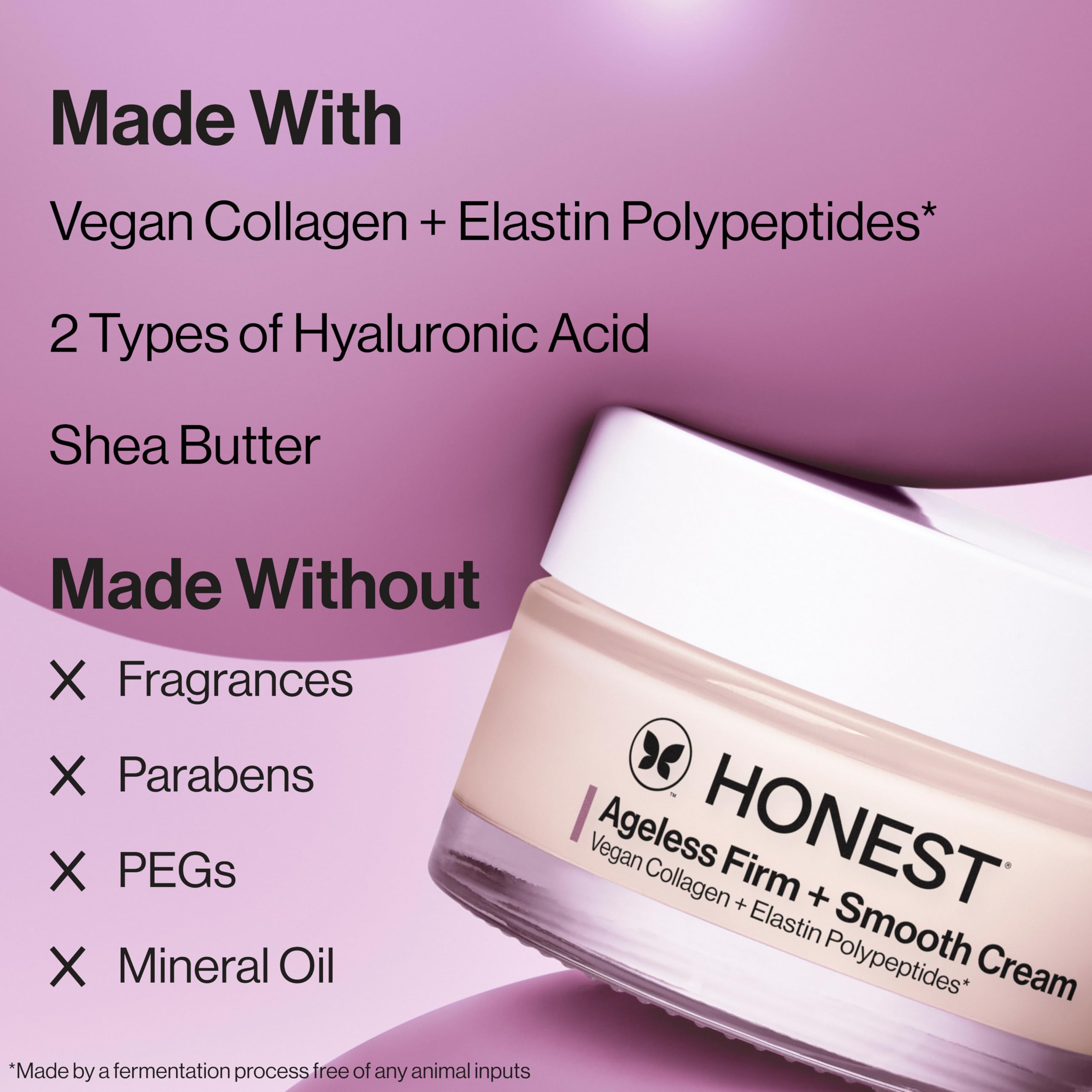 **Honest Beauty Ageless Firm and Smooth Cream – Vegan Collagen & Elastin Polypeptides for Firmer, Smoother Skin | Fragrance-Free, EWG Verified, Vegan, Cruelty-Free | 1.7 fl oz | Perfect for Daily Anti-Aging Skincare Routine**