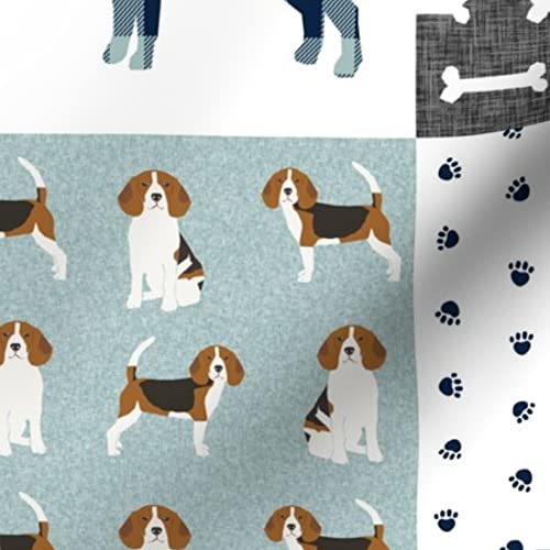 Beagle Dog Breed Printed Minky Fabric by The Yard - Soft Plush Quilt Backing Material for Baby Blankets, Nursery Decor & Pet-Friendly Sewing Projects | Perfect for DIY Quilting, Home Decor & Gift Making