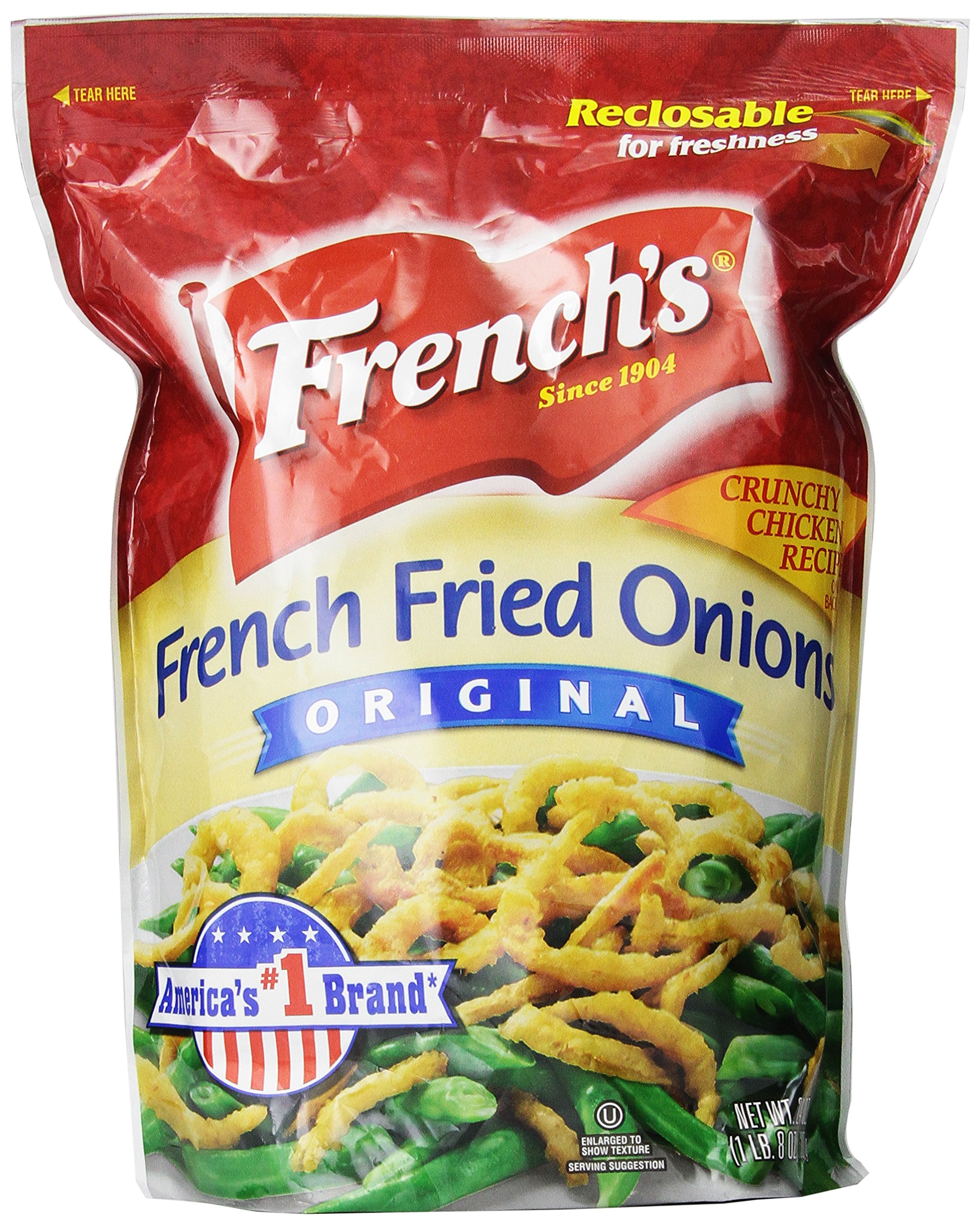 French's Crispy Fried Onions Original Flavor - 24oz (1.5lb) Canister - Perfect for Green Bean Casserole, Salads & Toppings