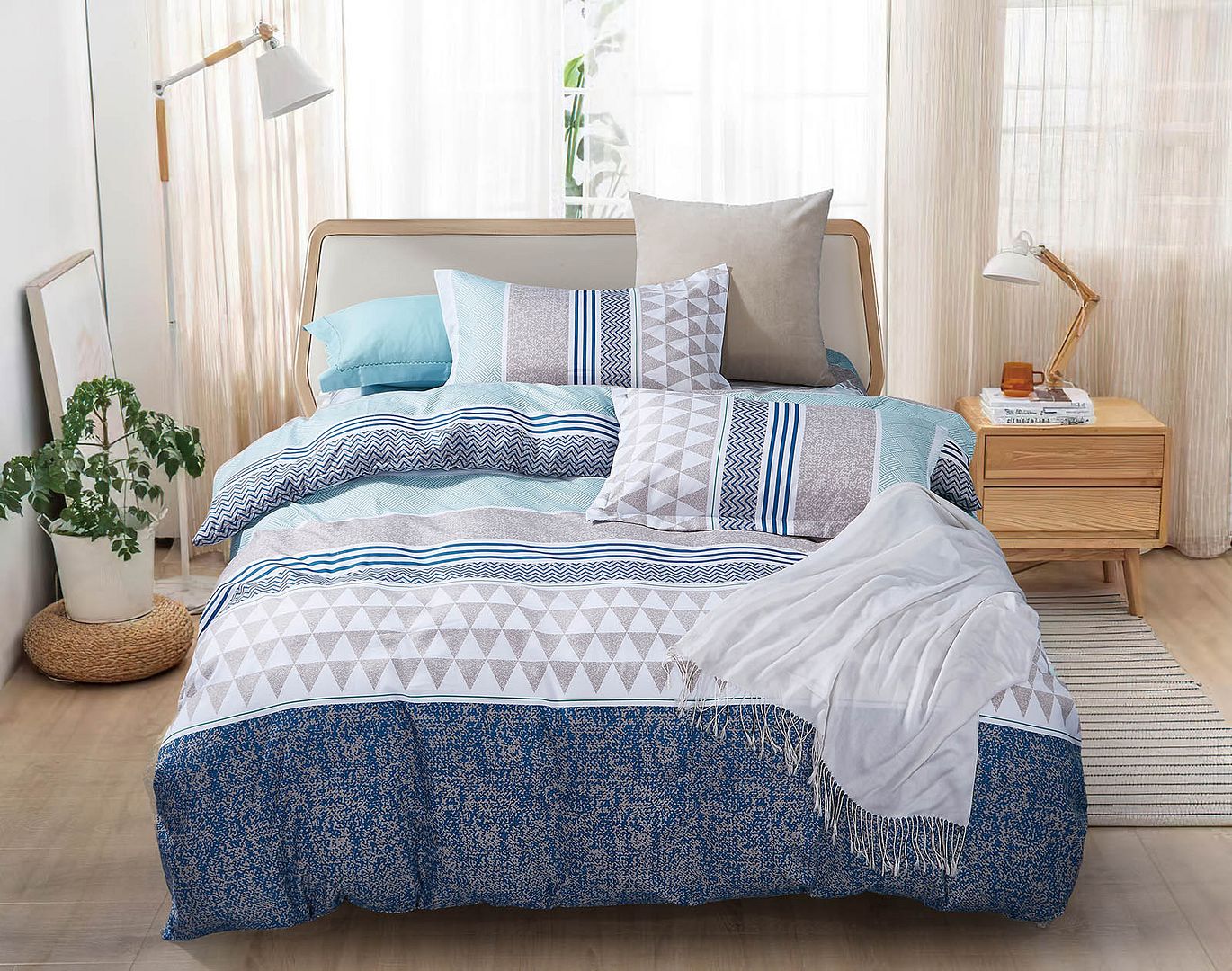 Premium King Size Duvet Cover Set - 100% Cotton Soft Bedding Set for Luxurious Comfort | Perfect for Master Bedroom, Guest Room & Hotel Decor