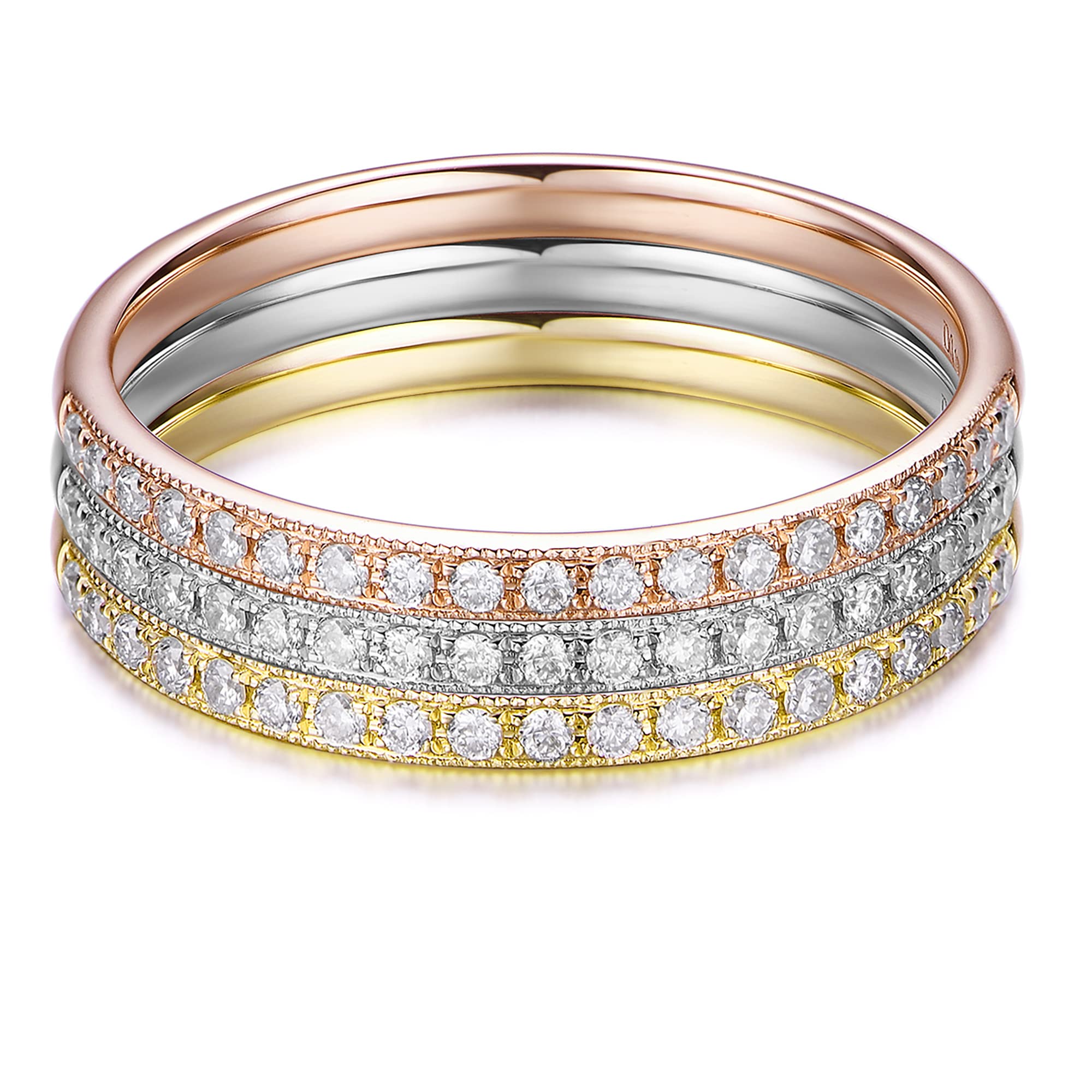 14K Gold Moissanite Wedding Band - 2mm Milgrain Eternity Ring for Women - Durable & Hypoallergenic - Perfect for Engagement, Anniversary & Bridal Jewelry Gifts