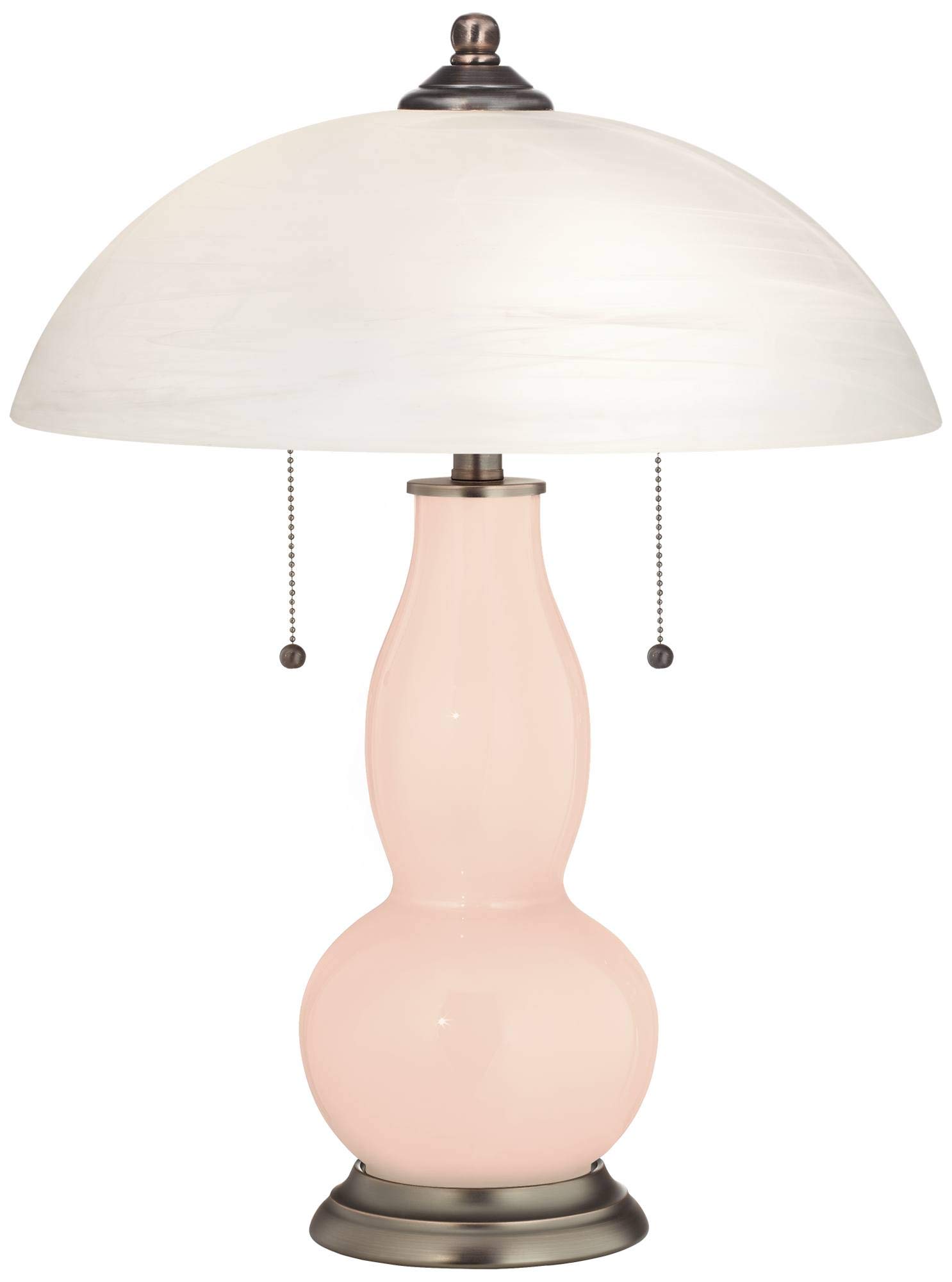 Elegant Linen Gourd-Shaped Table Lamp with Alabaster Shade - Multiple Color Options | Perfect for Bedroom, Living Room & Office Decor