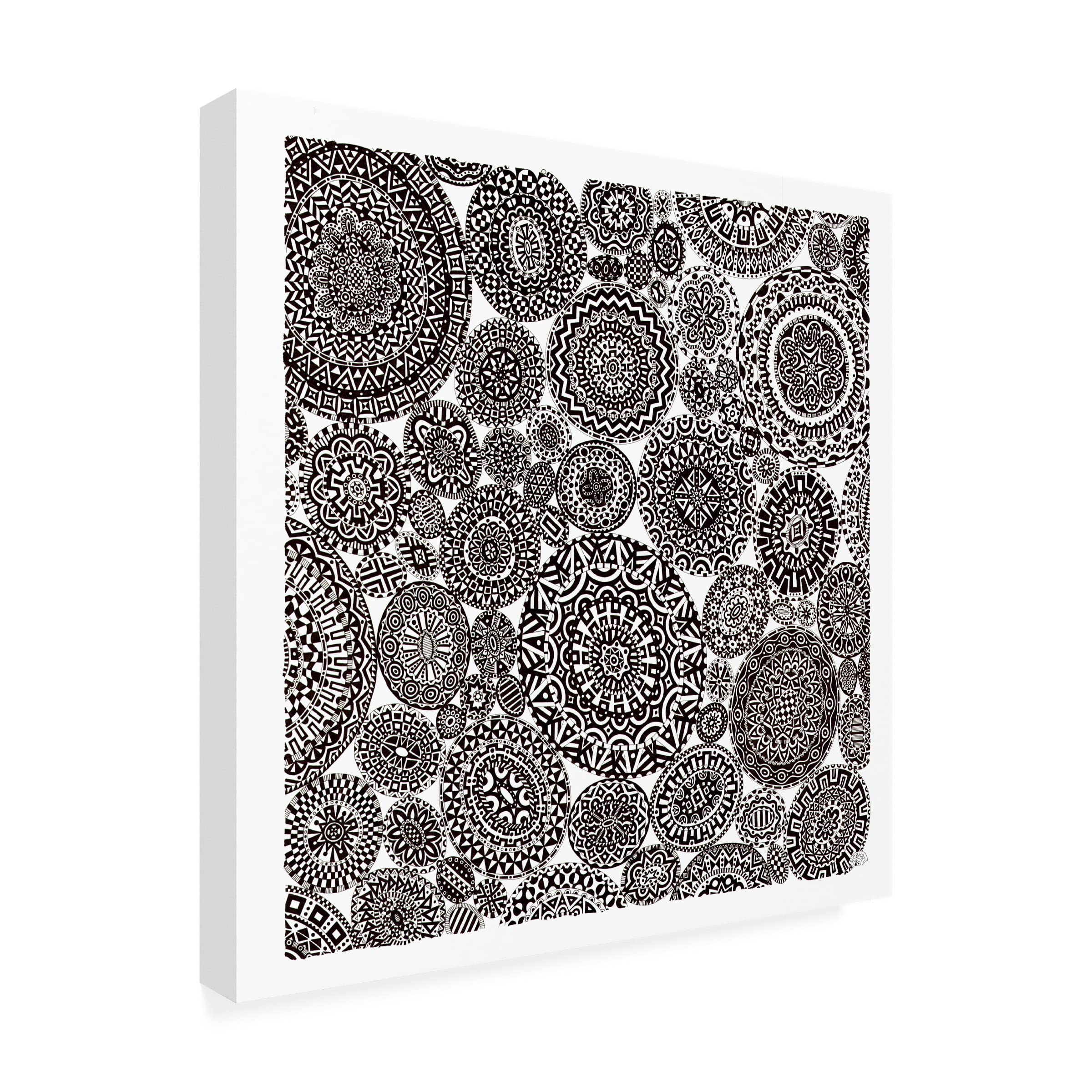 Trademark Fine Art 'Circles' by Siobhan - 24x24 Inch Modern Abstract Canvas Wall Art - Perfect for Living Room, Bedroom & Office Decor