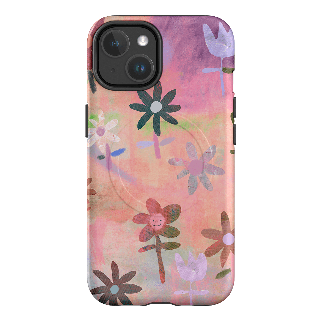 Premium Lazy Daisy Floral Phone Case - Shockproof & Slim Design for iPhone 15/14/13/12/Pro/Max - Perfect for Everyday Use, Travel & Outdoor Activities