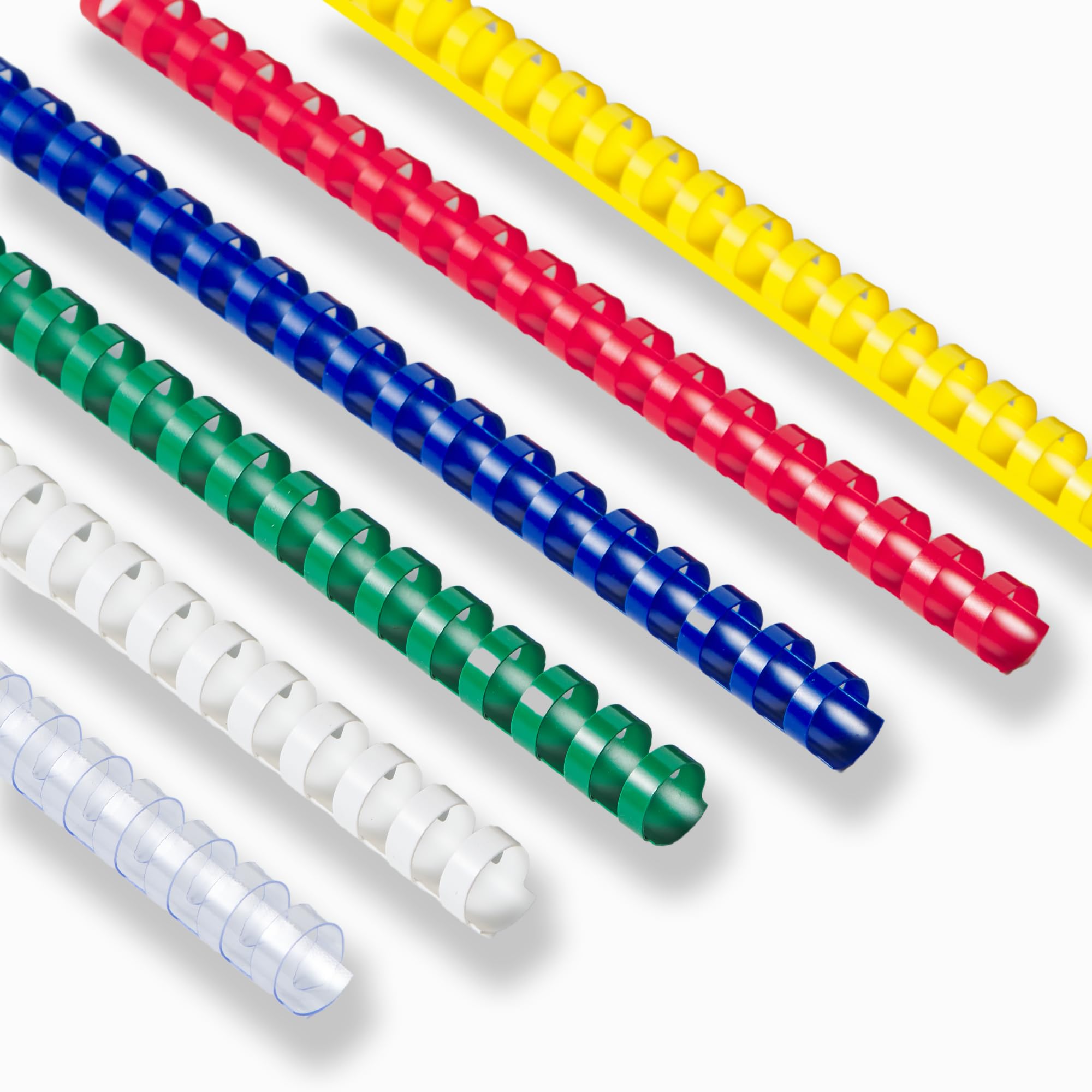 TOTiyea 60 Pack 19 Ring Plastic Binding Combs - 5/8 Inch (16mm) Diameter, 125 Sheet Capacity, Letter Size, Assorted Colors (Clear, White, Red, Yellow, Blue, Green) - Perfect for Reports, Presentations, Manuals, and Office Documents