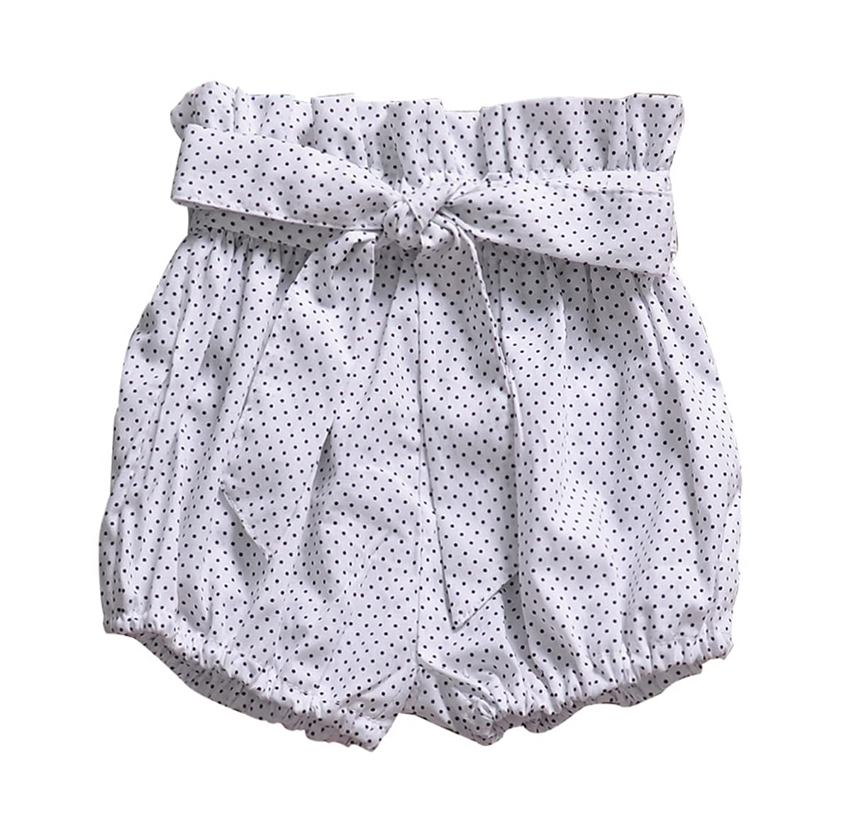 Symunnia Toddler Baby Girl Bowknot Ruffle Shorts - Elastic High Waist Bubble Bloomers for Summer - Cute Playtime & Photoshoot Outfits