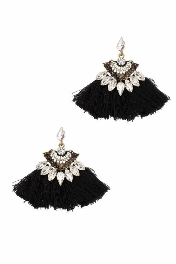 Stylish Crystal Fringe Tassel Earrings for Women - Elegant Dangle Drop Earrings for Party, Wedding & Evening Wear