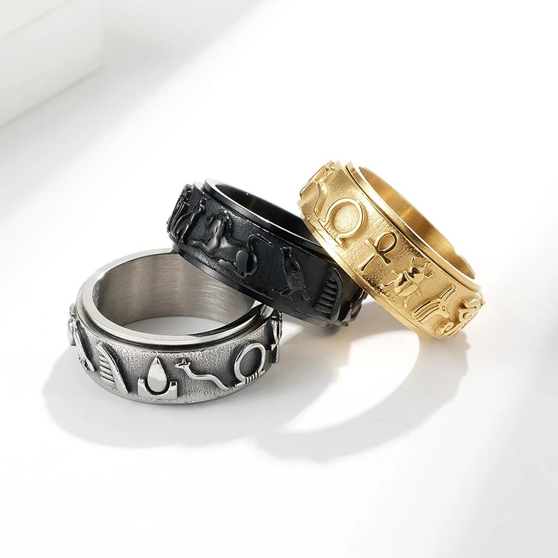 Egyptian Kingdom Ring - Ancient Egyptian Style Jewelry for Men & Women - Perfect for Costume Parties, Historical Reenactments & Unique Gifts
