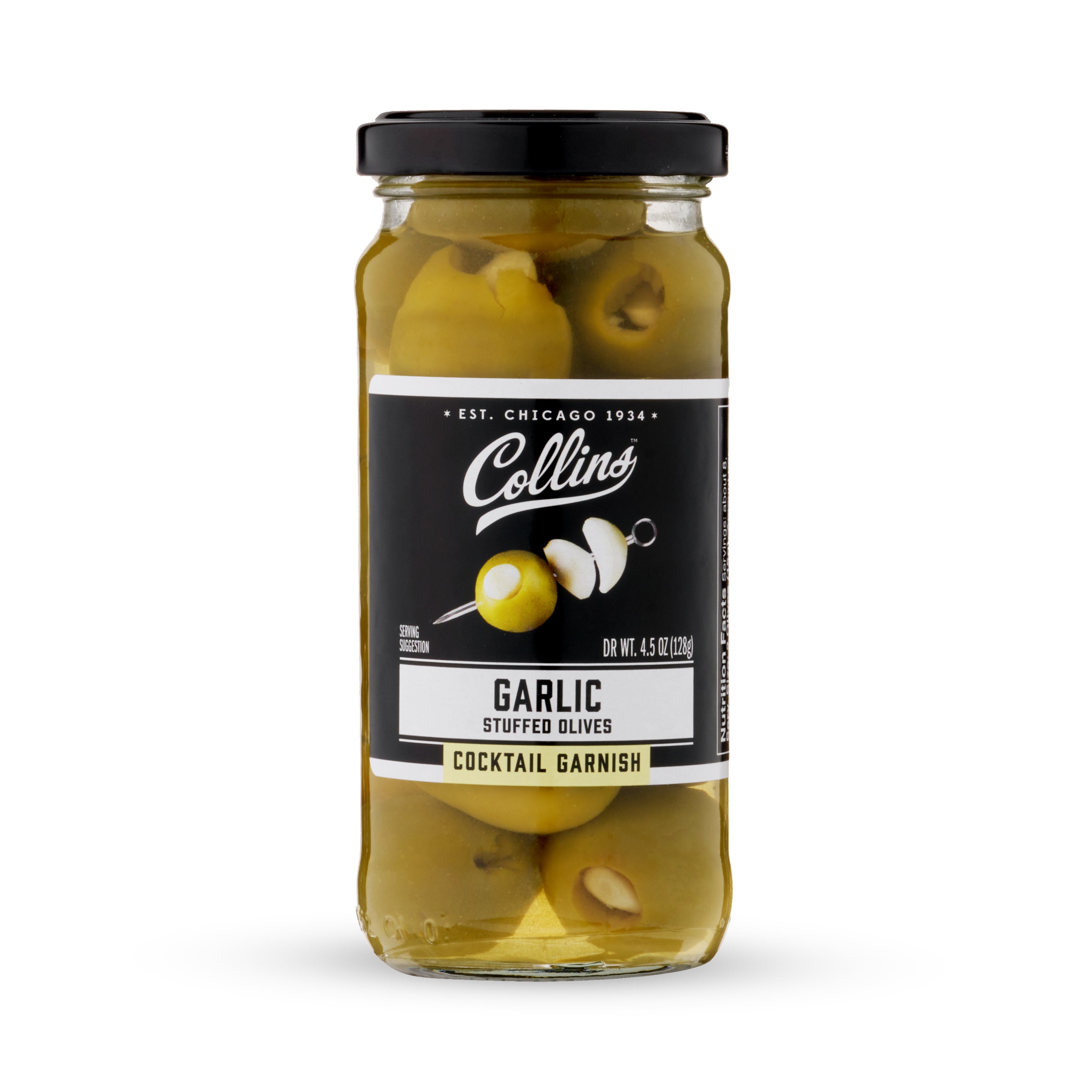 Garlic Queen Olives 5 oz Jar - Premium Stuffed Green Olives with Garlic for Charcuterie Boards, Salads & Cocktails