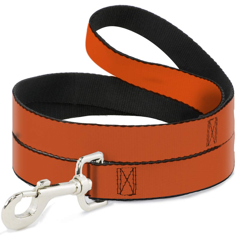 Buckle-Down Reflective Neon Orange Dog Leash - 6 Foot Long, 1 Inch Wide Heavy Duty Pet Lead for Walking, Running & Nighttime Safety