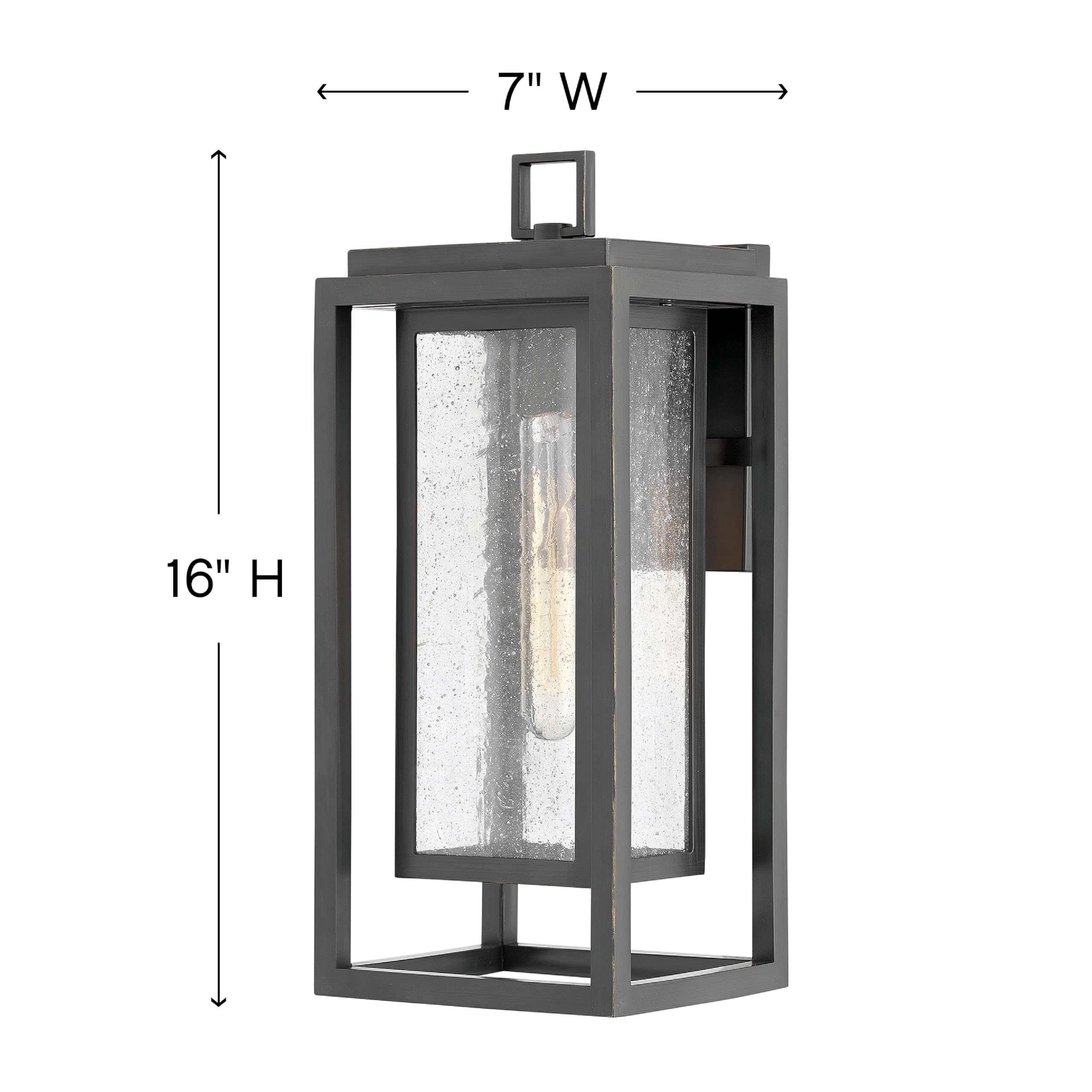 Hinkley Republic 1004OZ Medium Outdoor Wall Mount Lantern - Transitional Modern Double Frame Design, Oil Rubbed Bronze - Coastal Elements Collection - Perfect for Porch, Patio, Garden & Entryway Lighting
