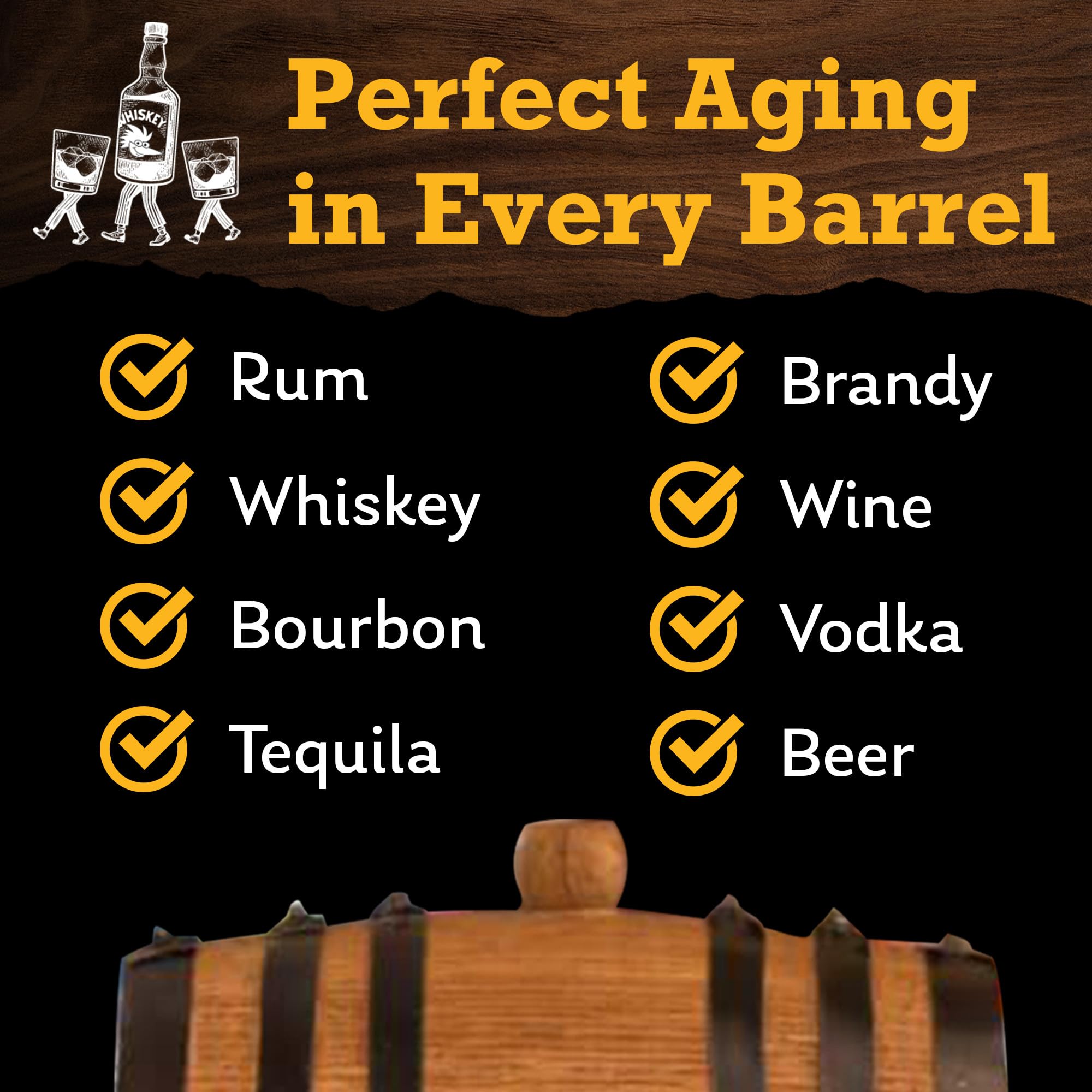 Premium 5L American Charred Oak Barrel for Aging Whiskey, Wine, Rum, Scotch, Bourbon & Brandy - Ideal for Home Brewing, Distilling & Craft Cocktails - Perfect Whiskey Barrel & Wine Barrel for Small Batch Spirits