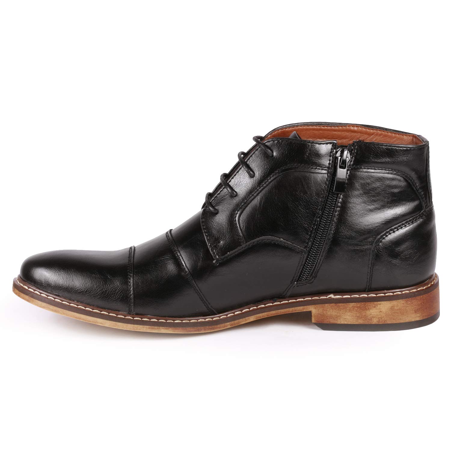 Metrocharm MC147 Men's Cap Toe Oxford Ankle Boot - Formal Dress Shoes & Casual Boots for Business, Office, and Everyday Wear