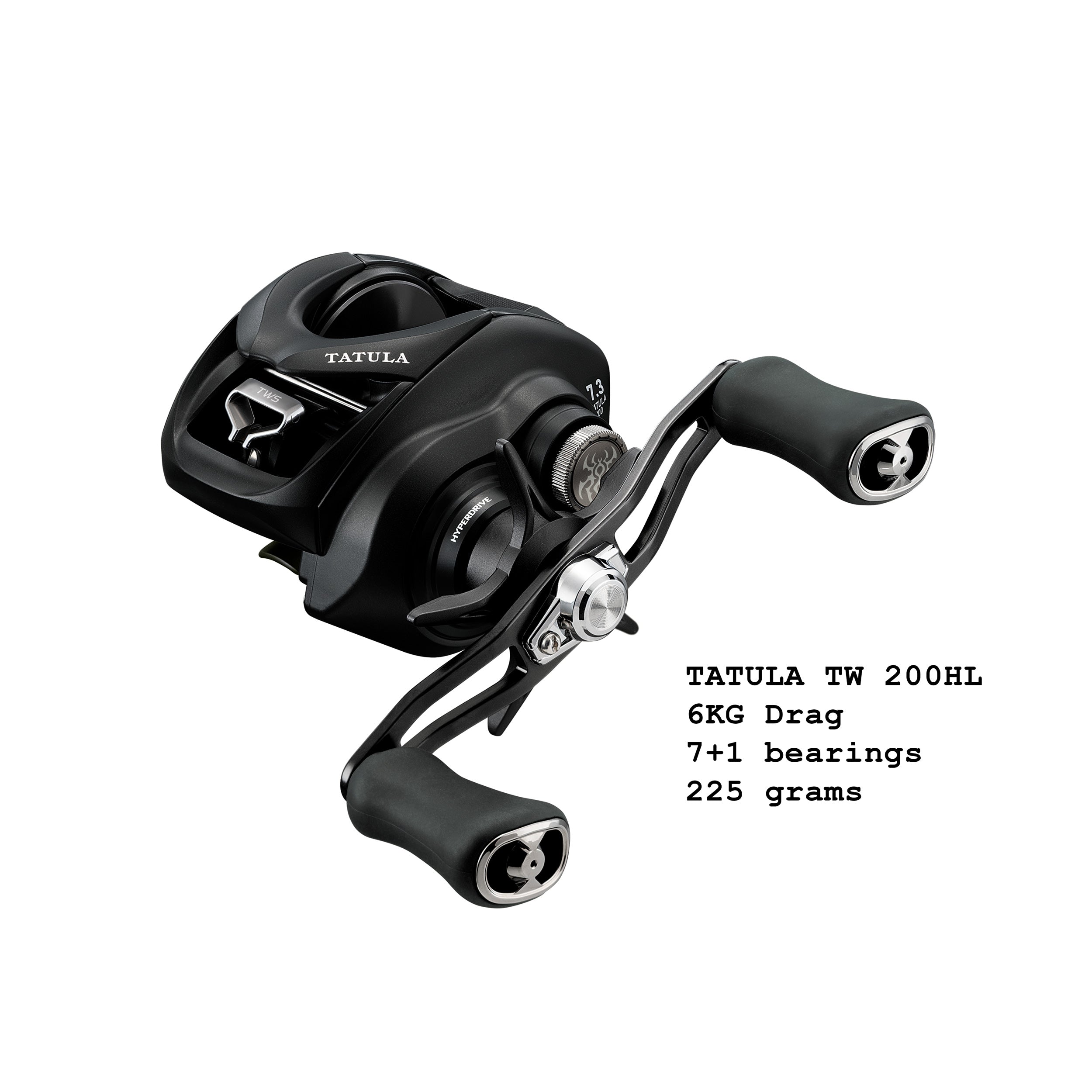 Daiwa Tatula TW 200 Baitcasting Reel - High-Speed 8.1:1 Gear Ratio, Lightweight Aluminum Frame - Perfect for Bass Fishing and Freshwater Angling