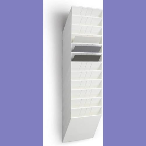 Durable FLEXIBOXX 12 A4 Landscape Wall Mounted Document Holder - White | Organize Flyers, Brochures, Magazines | Perfect for Offices, Schools, Retail Stores & Home Organization