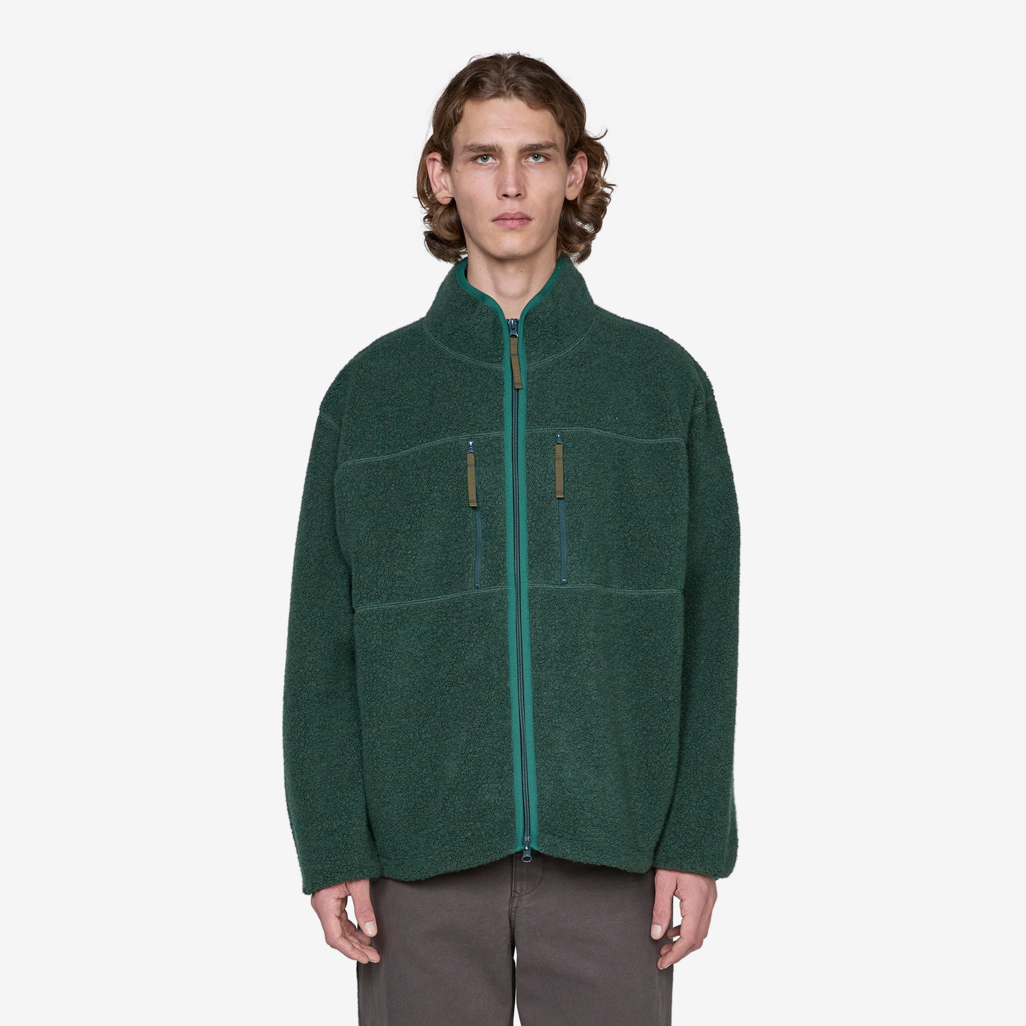 Antonio Men's Green Wool Zip-Up Jacket - Warm Winter Coat for Outdoor Activities & Casual Wear