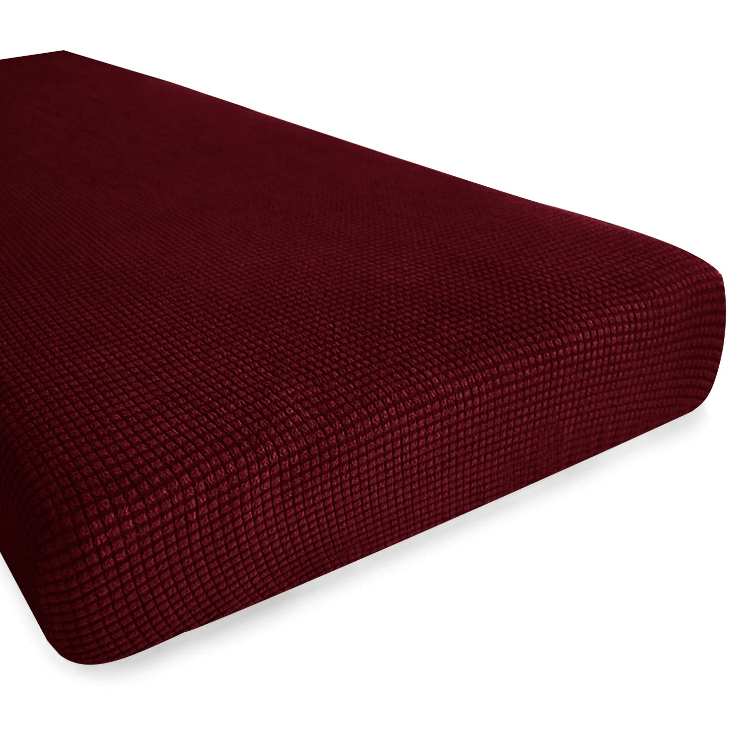 Hokway Christmas Wine Red Stretch Sofa Cushion Covers - Medium Size, Slipcover Protector for Living Room, Sectional, Loveseat - Perfect for Holiday Decor & Home Comfort
