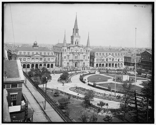 Vintage 1900 New Orleans Photo - Jackson Square, Apartments, Homes & Cathedrals | Historical Louisiana Architecture | Perfect for Home Decor, History Lovers & Travel Inspiration