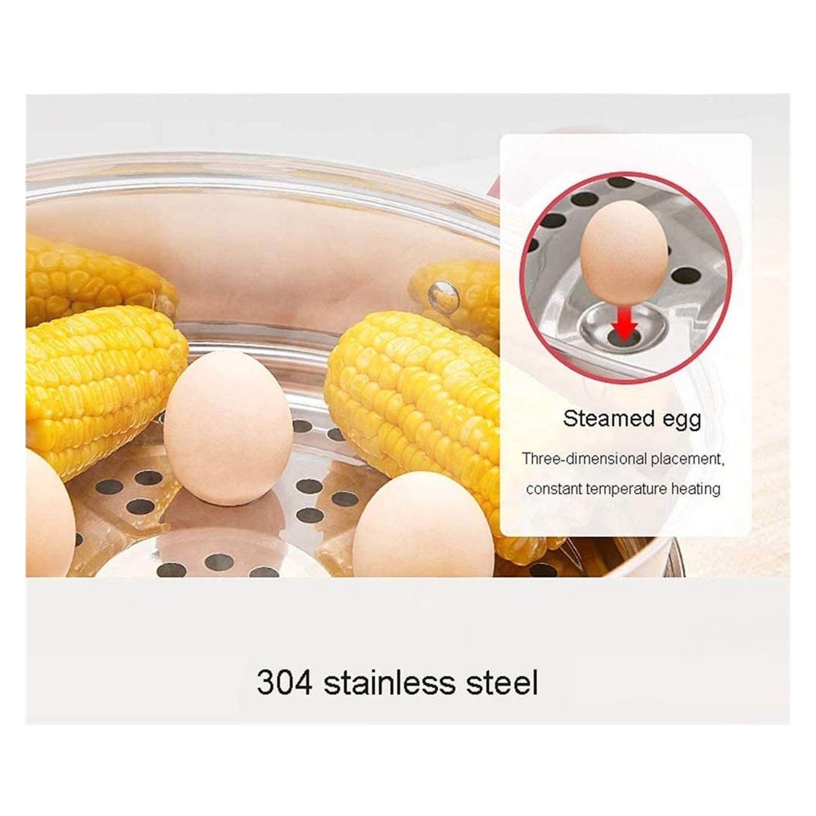 3-Tier Stainless Steel Steamer Pot - Multi-Layer Boiling Basket with Dual Side Handles & Tempered Glass Lid - Compatible with Gas, Electric, Grill Stovetops - Dishwasher Safe - Perfect for Dumplings, Vegetables & Seafood Cooking