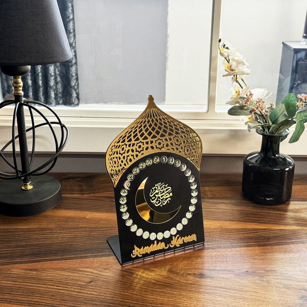 Ramadan Calendar - Metal Islamic Wall Decor with Magnet - Perfect for Home, Office & Mosque - Thoughtful Gift for Eid & Ramadan Celebrations