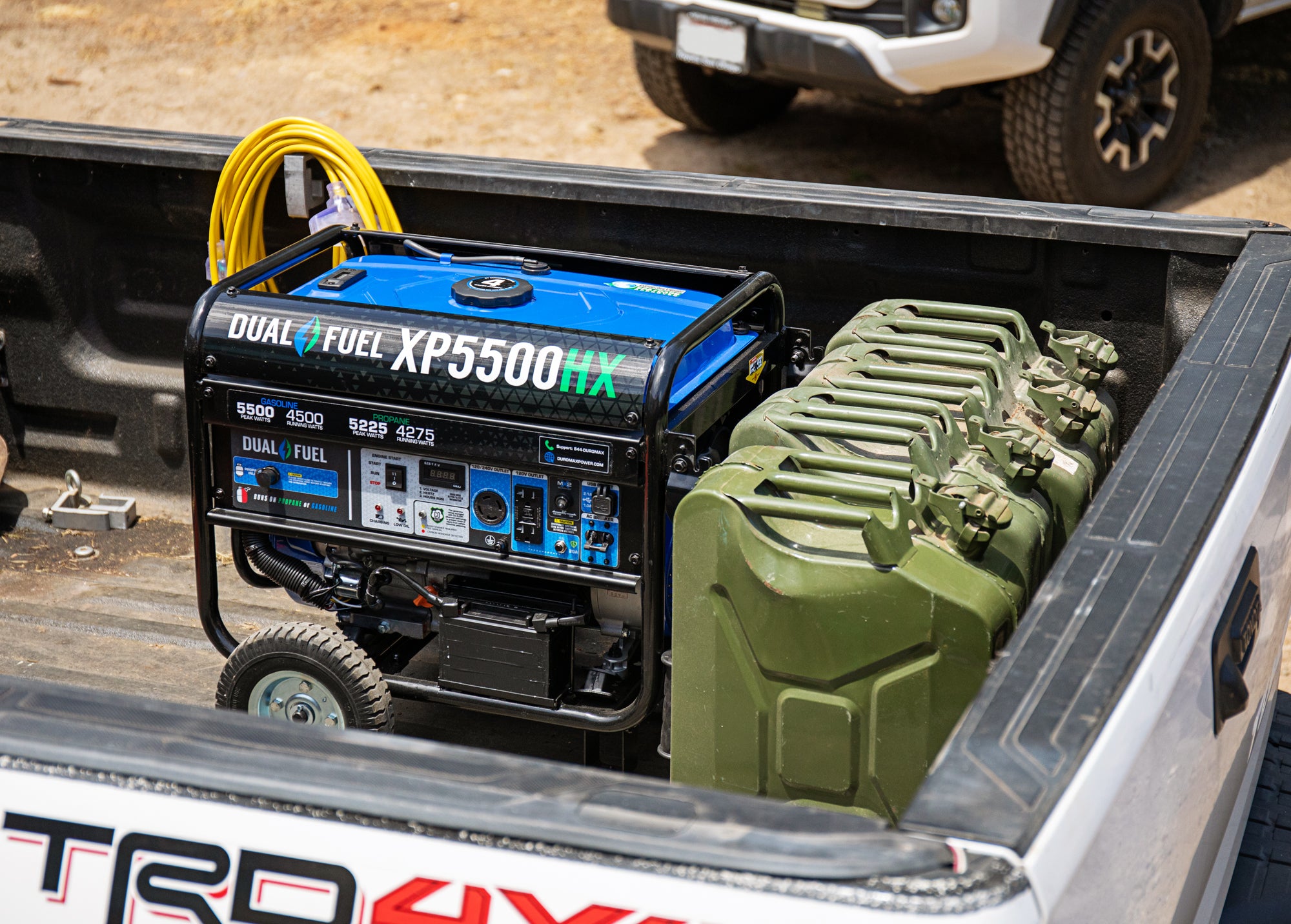 5500W Dual Fuel Portable Generator with CO Alert - Gas & Propane Powered for Camping, RV, Home Backup & Emergency Power
