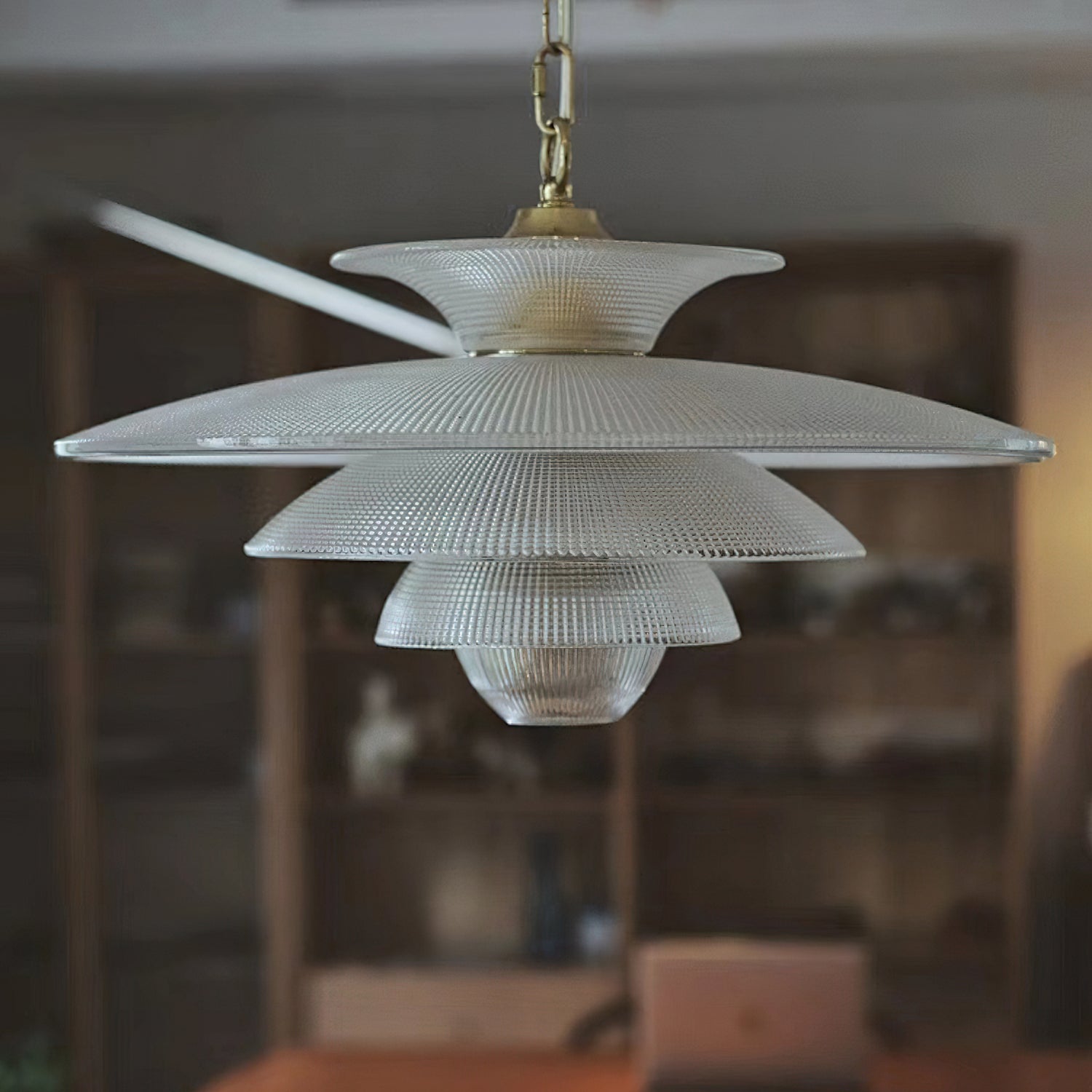 Modern Grid Glass Pendant Light - Industrial Style Ceiling Hanging Lamp for Kitchen Island, Dining Room & Living Room Decor
