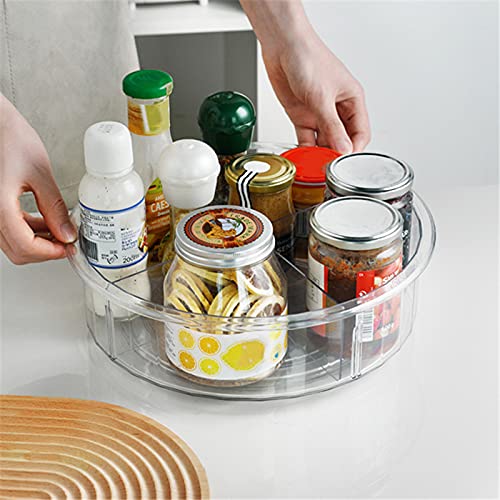 VALINK 360° Rotating Turntable Organizer - Clear Spice Rack for Kitchen, Bathroom & Vanity | Detachable Storage Shelf for Condiment Bottles, Cosmetics & Toiletries | Perfect for Pantry, Countertop & Cabinet Organization