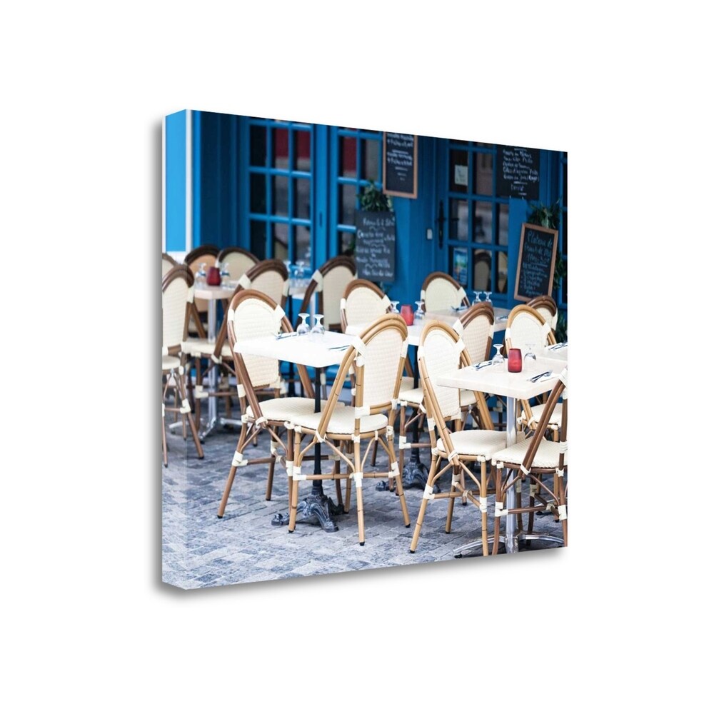 Blue Cafe By Melanie Alexandra Price - Premium Fine Art Giclee Print on Gallery Wrapped Canvas, Ready to Hang Wall Decor for Living Room, Bedroom & Office