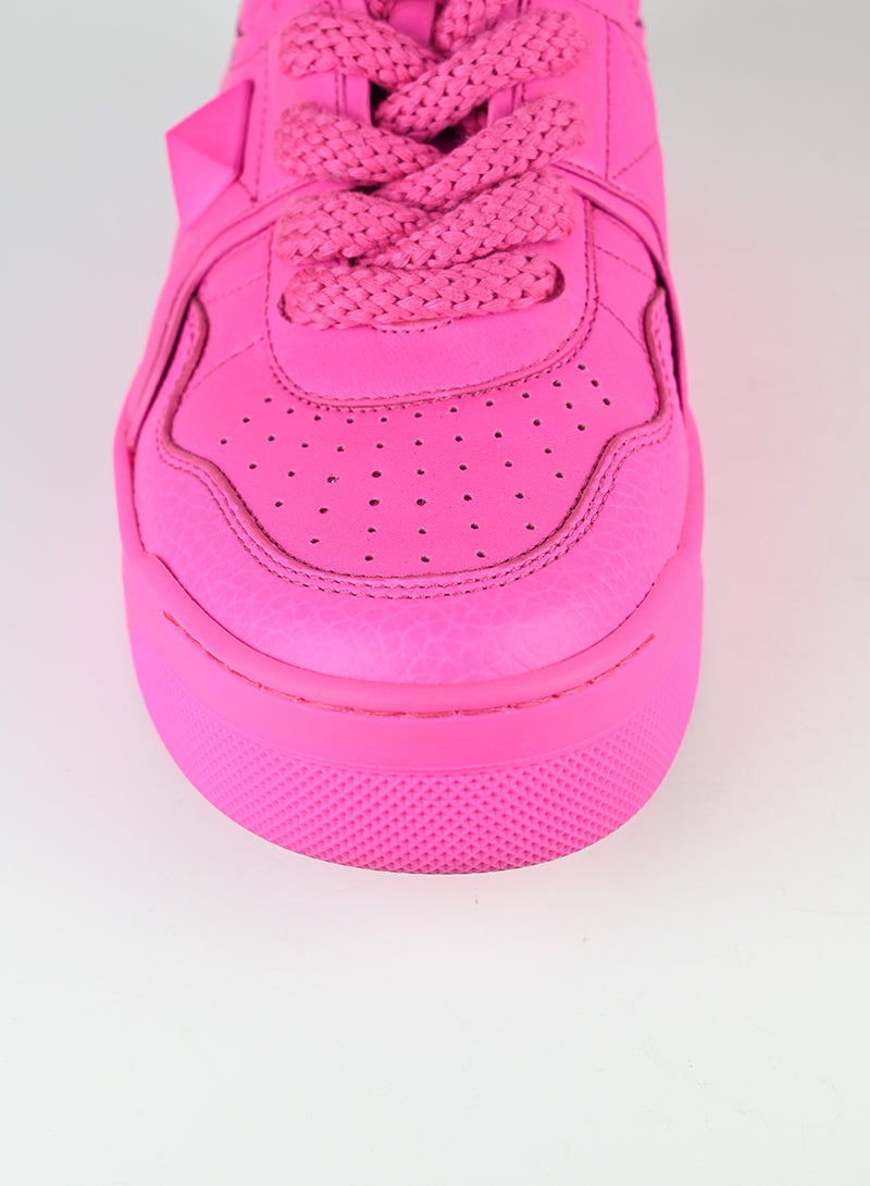 Valentino One Stud XL Fuchsia Sneakers - Women's Size 40 | Luxury Designer Fashion Shoes for Casual Wear & Street Style
