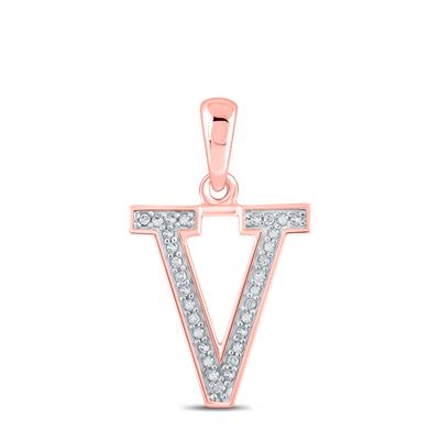 10K Gold Diamond Initial V Pendant Necklace - 1/20 CTTW - Personalized Jewelry Gift for Women, Birthday, Anniversary, Valentine's Day - Elegant Layering Piece for Everyday Wear or Special Occasions