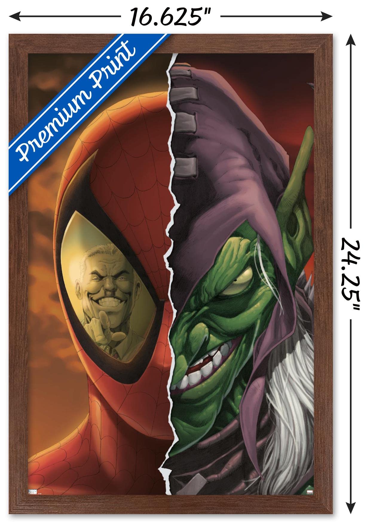Marvel Comics Green Goblin Spider-Man House of M #4 Wall Poster 22.4x14.7 Inches - Premium Mahogany Framed Art Print for Home Theater, Game Room & Superhero Decor