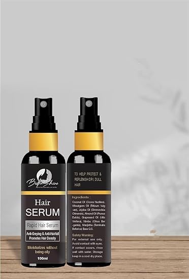 Bellashine Professional Hair Serum for Dry & Frizzy Hair - Transparent Smoothing & Shine Treatment for Men & Women - Perfect for Daily Styling, Heat Protection & Split End Repair