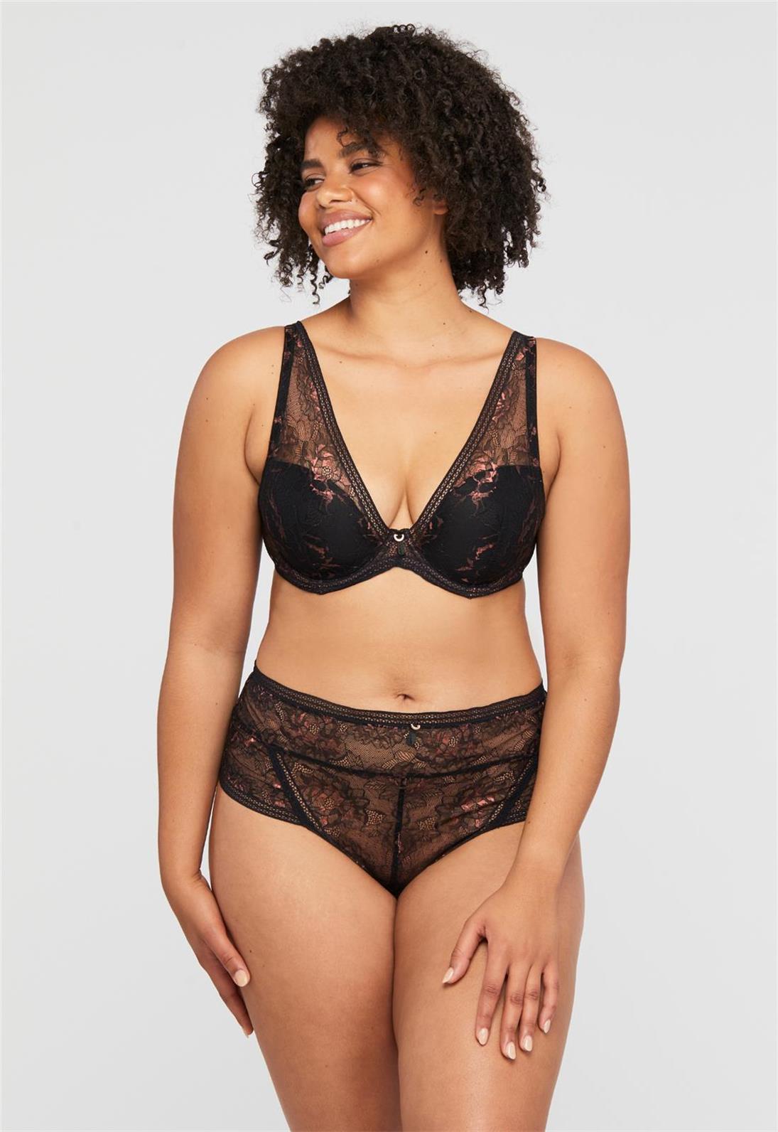 Enchanted Mystique Plunge Bra - Sexy Push Up Lingerie for Women, Deep V Neckline, Comfortable & Supportive - Perfect for Date Night, Valentine's Day & Special Occasions