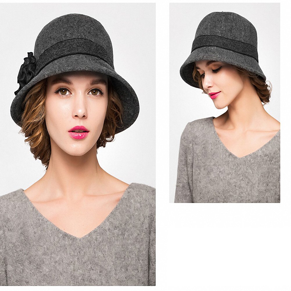Maitose™ Women's Wool Felt Floral Church Bowler Hats - Elegant Vintage Style for Weddings, Tea Parties & Special Occasions