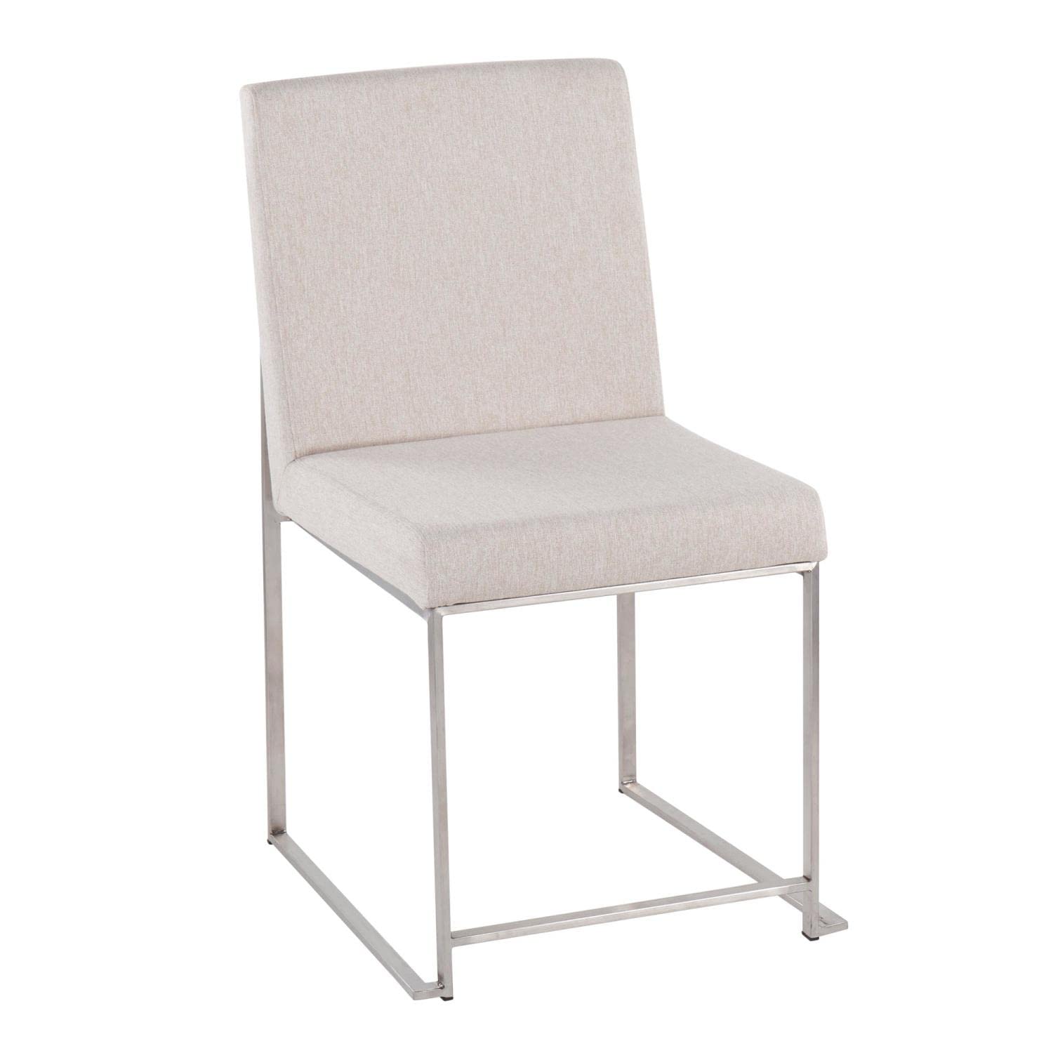 LumiSource High Back Fuji Dining Chair - Set of 2 Modern Upholstered Kitchen Chairs with Comfortable Cushion for Dining Table | Perfect for Home, Restaurant and Office Use